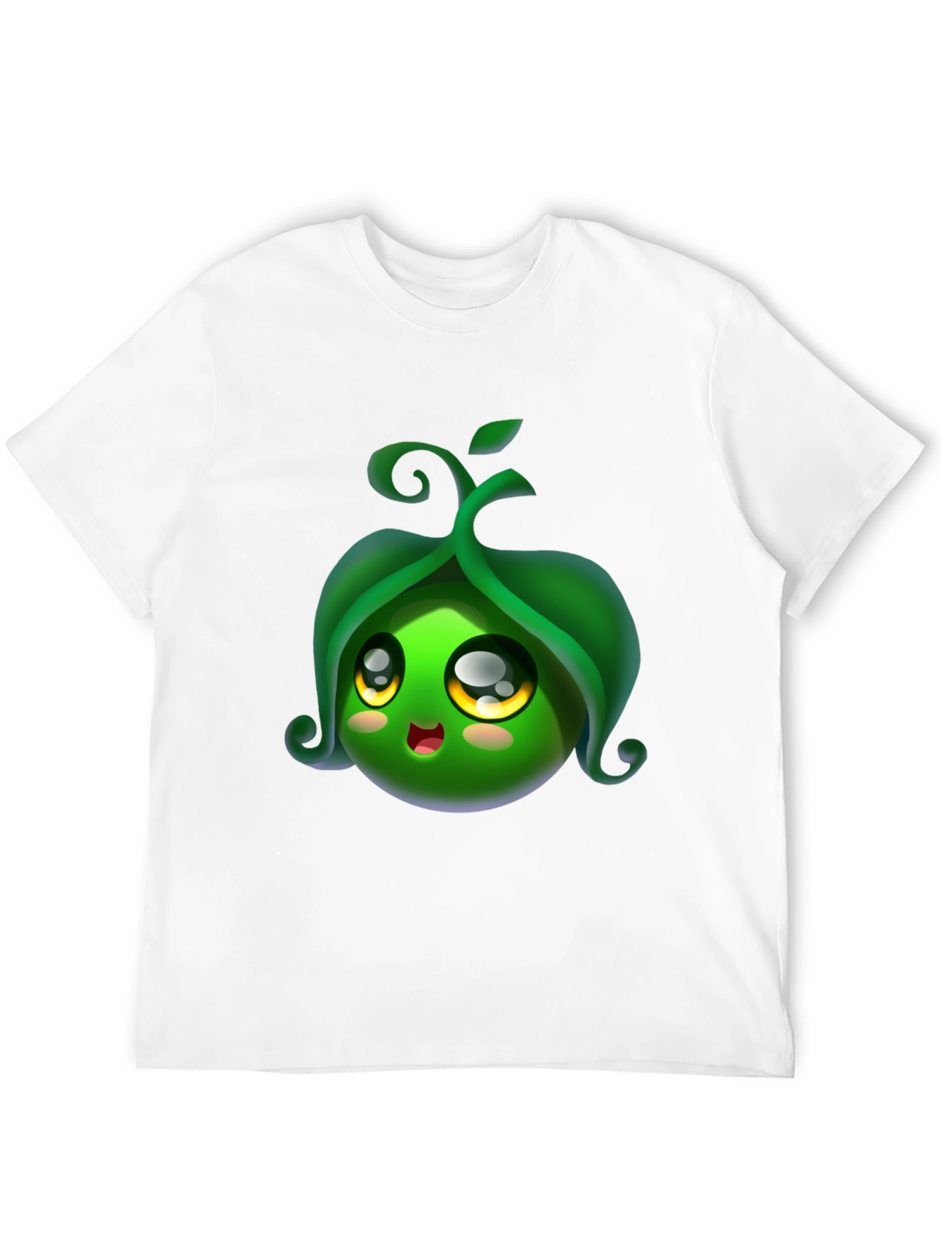 Cute Pea Pod Character Black T-Shirt