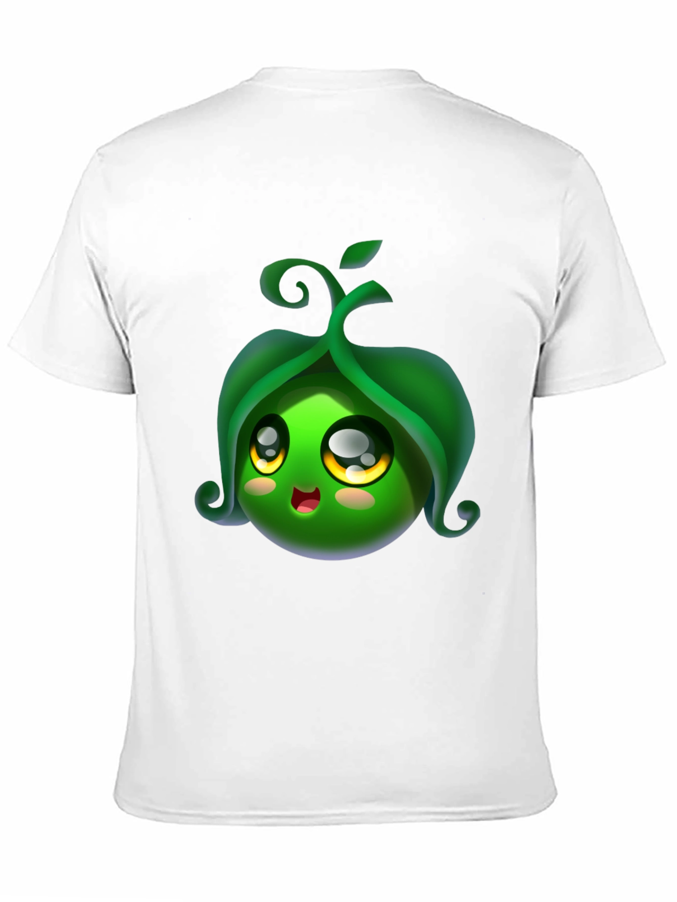 Cute Pea Pod Character Black T-Shirt