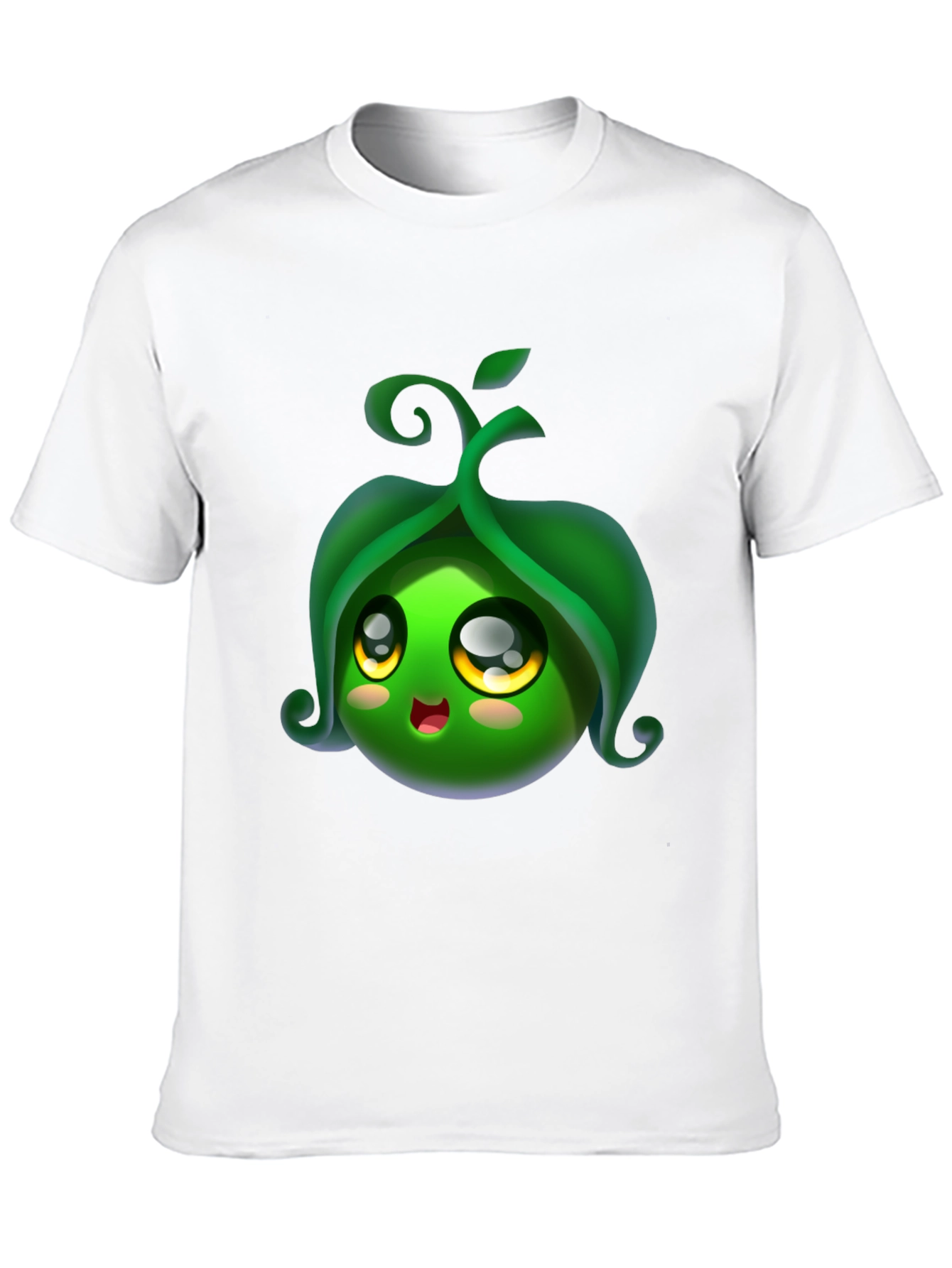 Cute Pea Pod Character Black T-Shirt