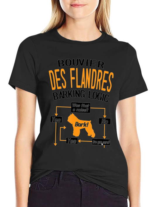 Bouvier Des Flandres Barking Logic Mens Black T-Shirt