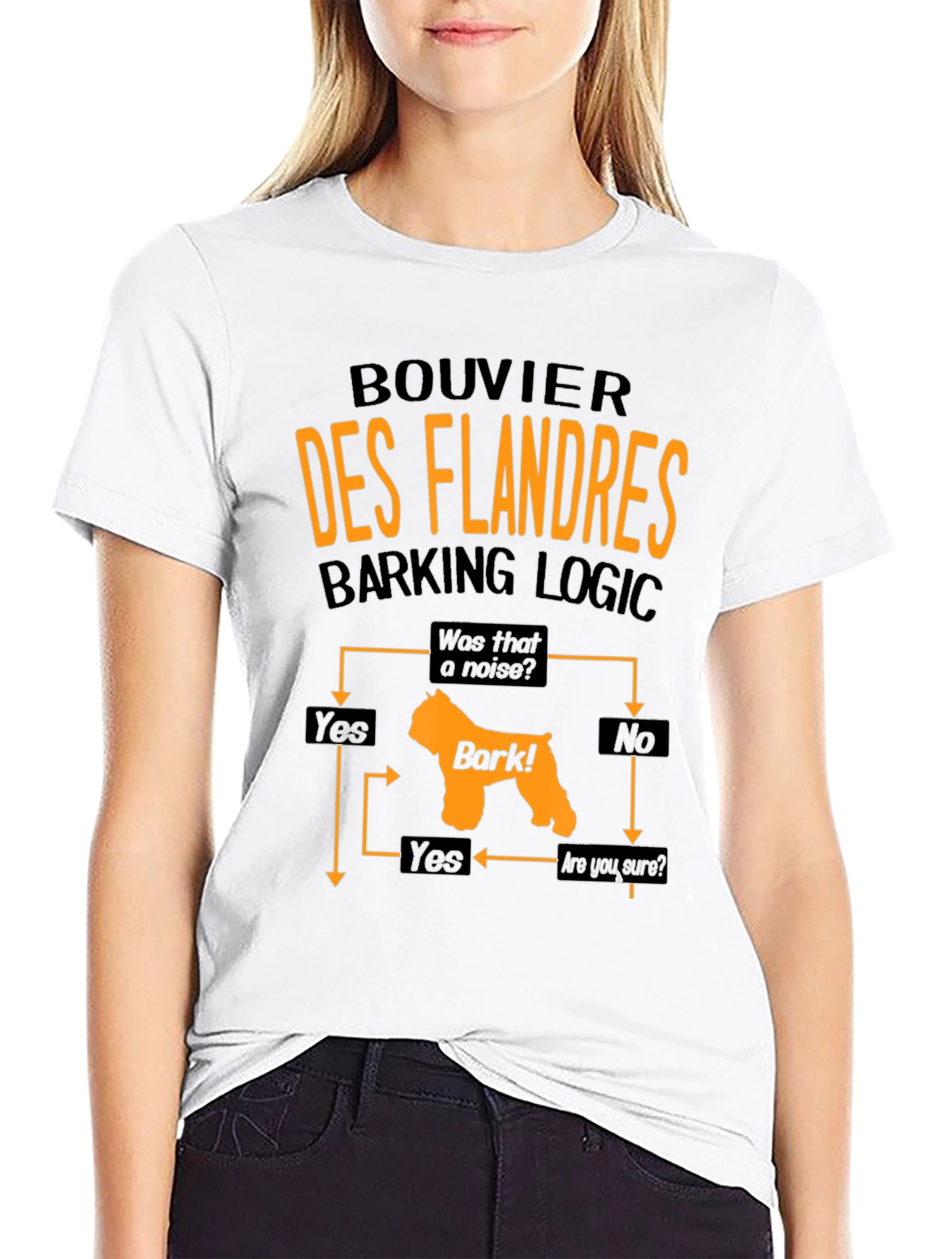 Bouvier Des Flandres Barking Logic Mens Black T-Shirt