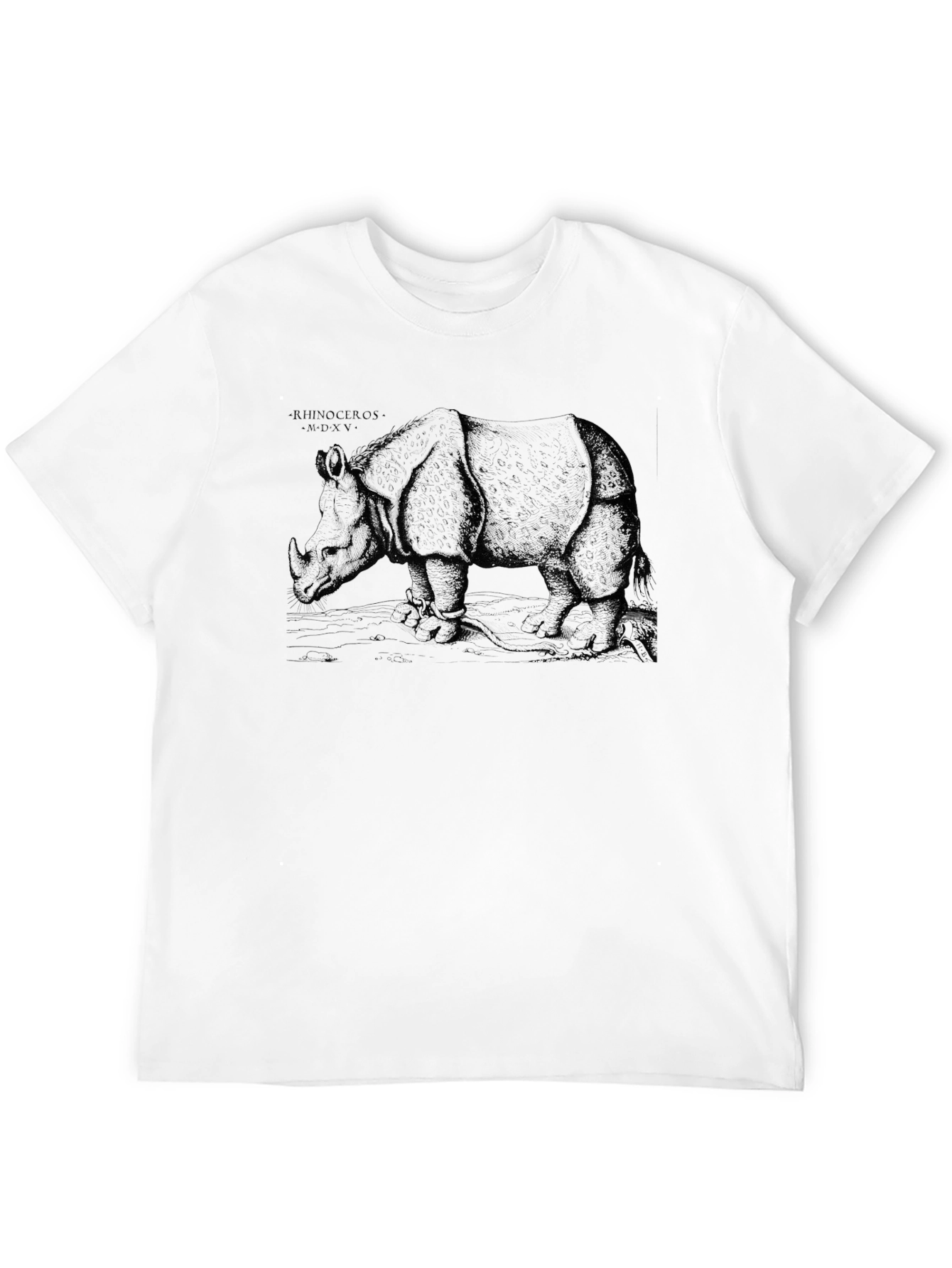 Rhinoceros Graphic Print Black T-Shirt