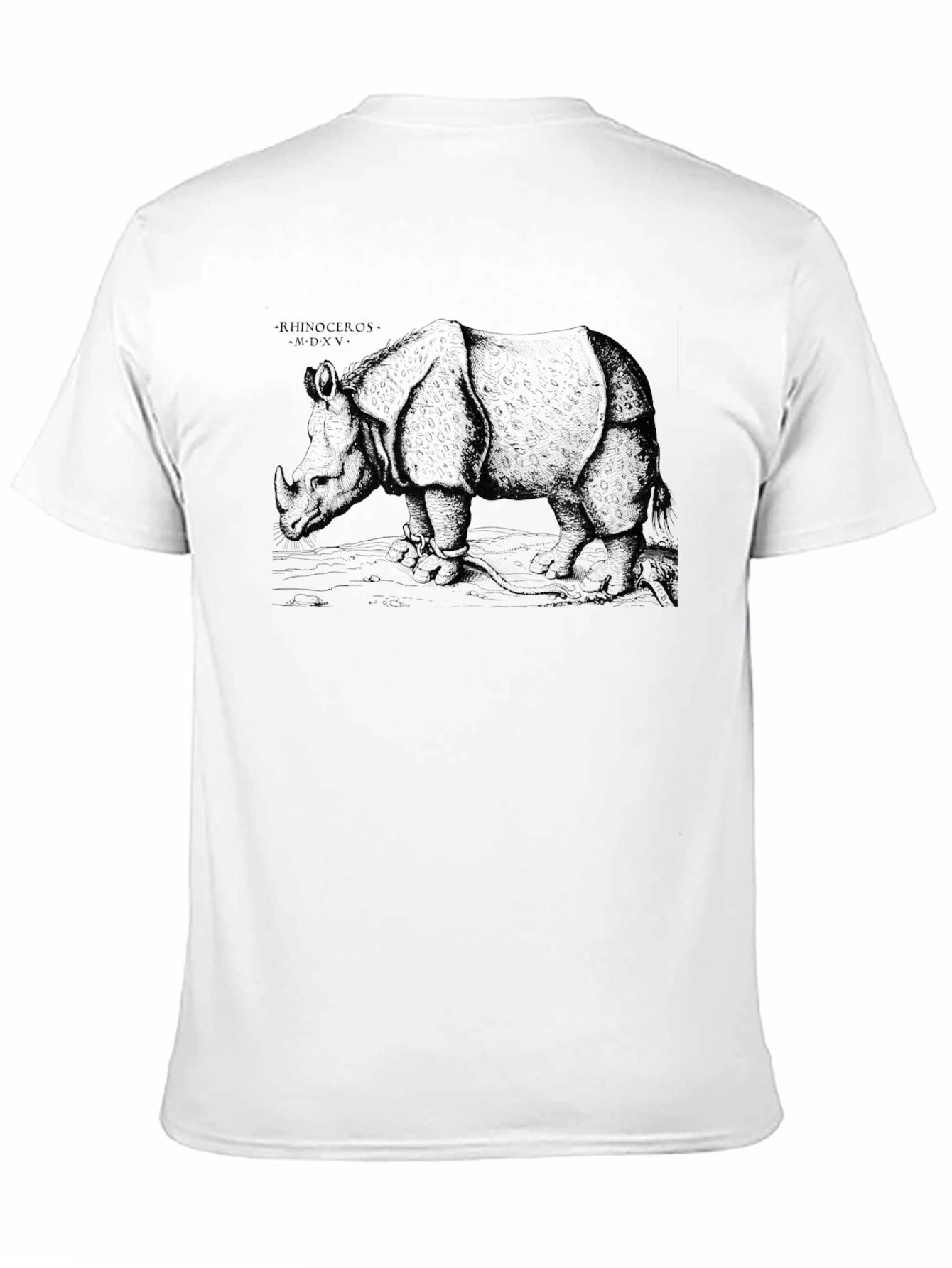 Rhinoceros Graphic Print Black T-Shirt