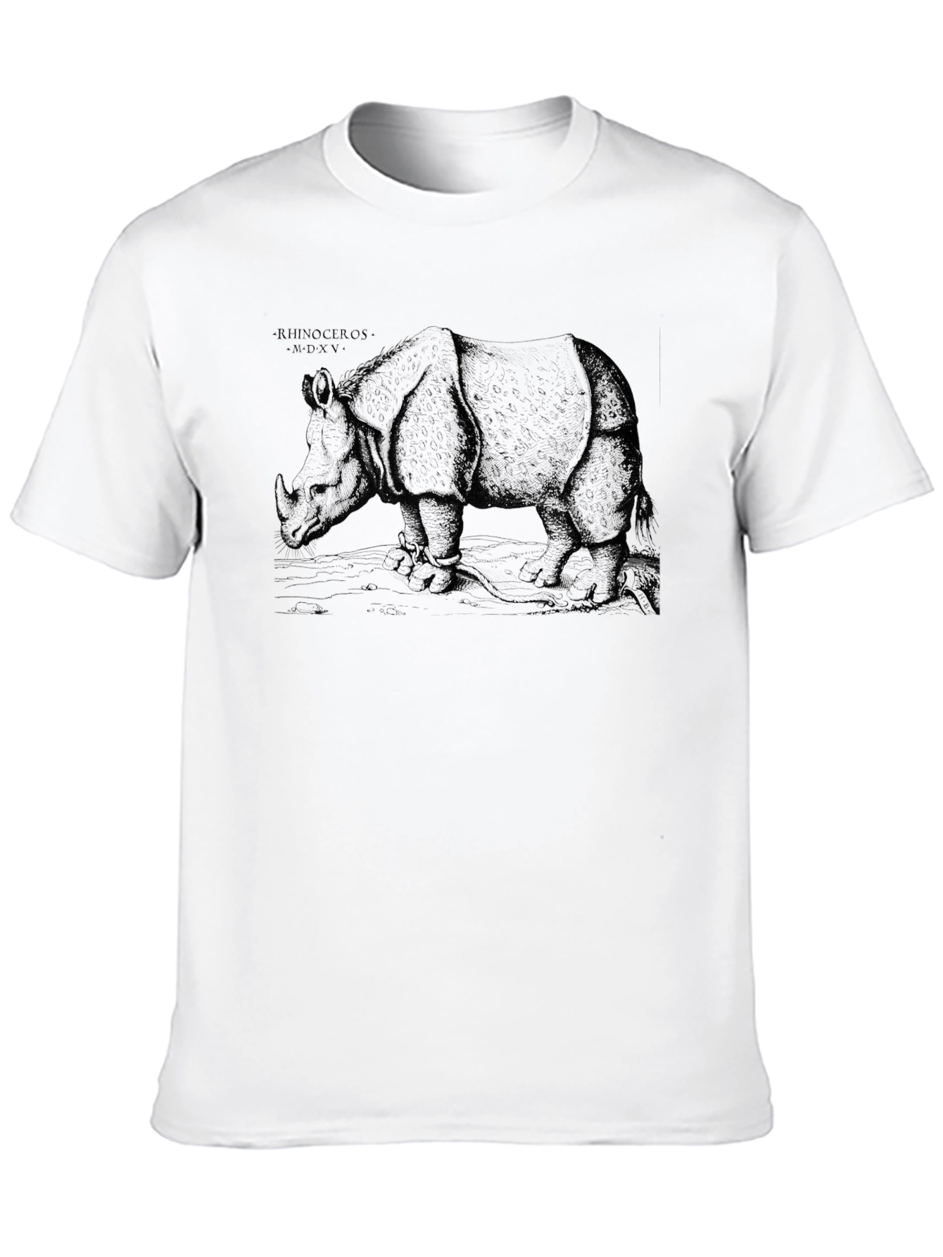 Rhinoceros Graphic Print Black T-Shirt