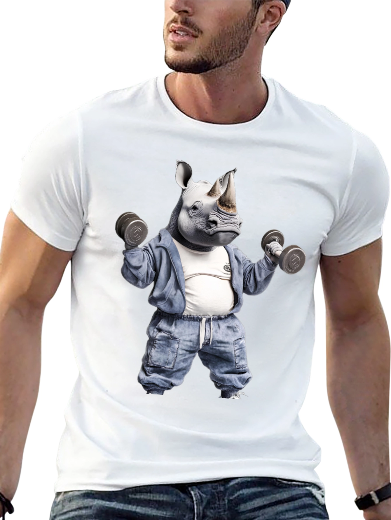 Rhino Gym T-Shirt: Workout Animal Tee