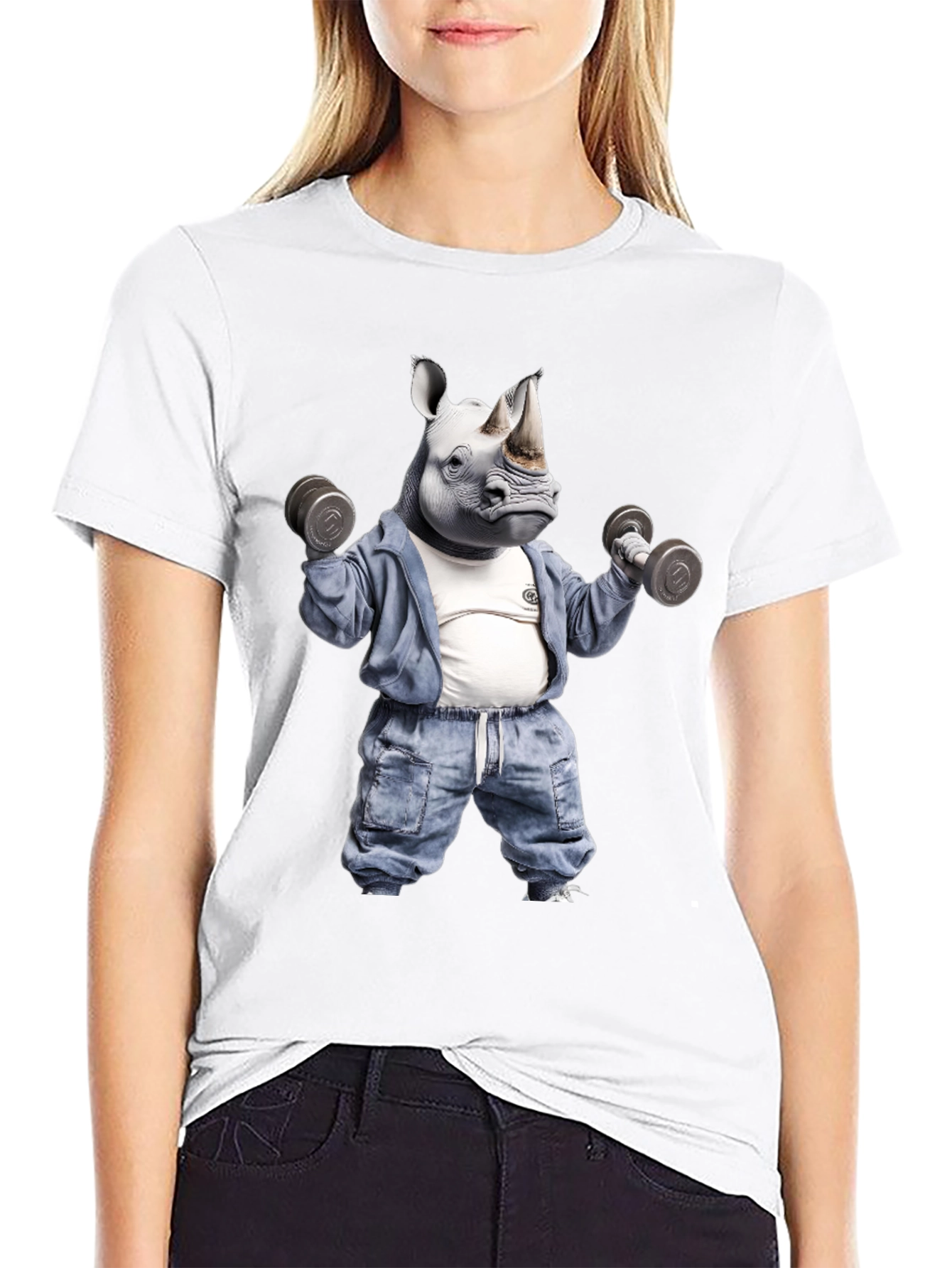 Rhino Gym T-Shirt: Workout Animal Tee