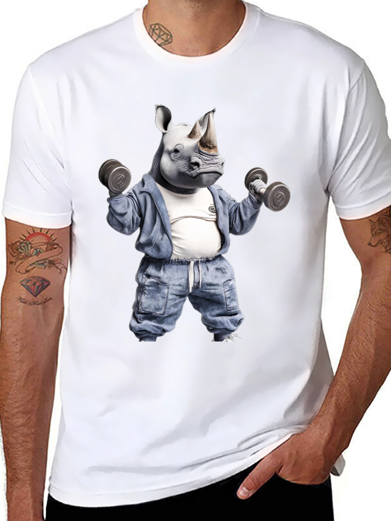 Rhino Gym T-Shirt: Workout Animal Tee