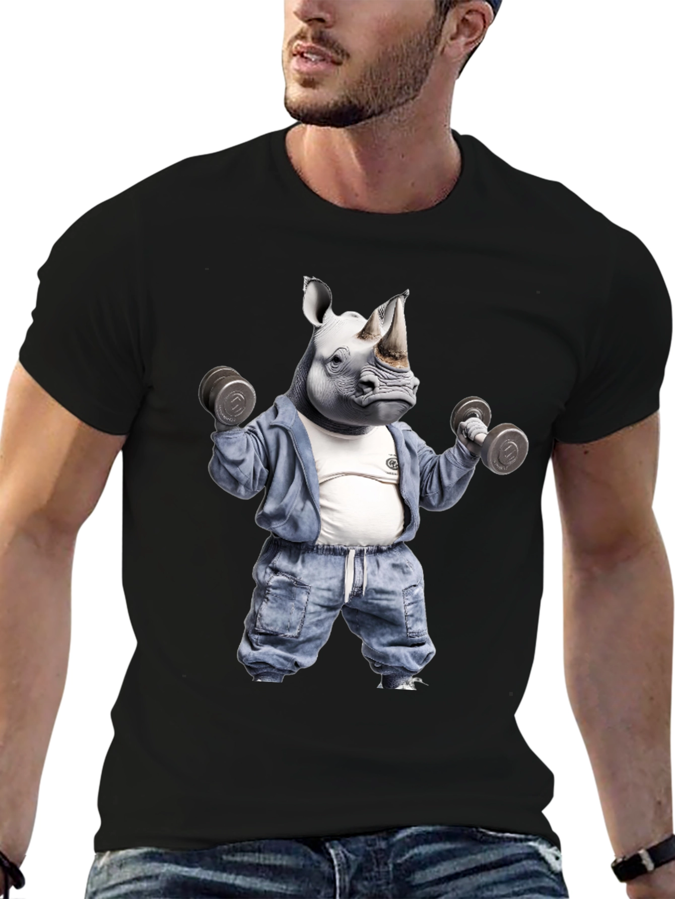 Rhino Gym T-Shirt: Workout Animal Tee