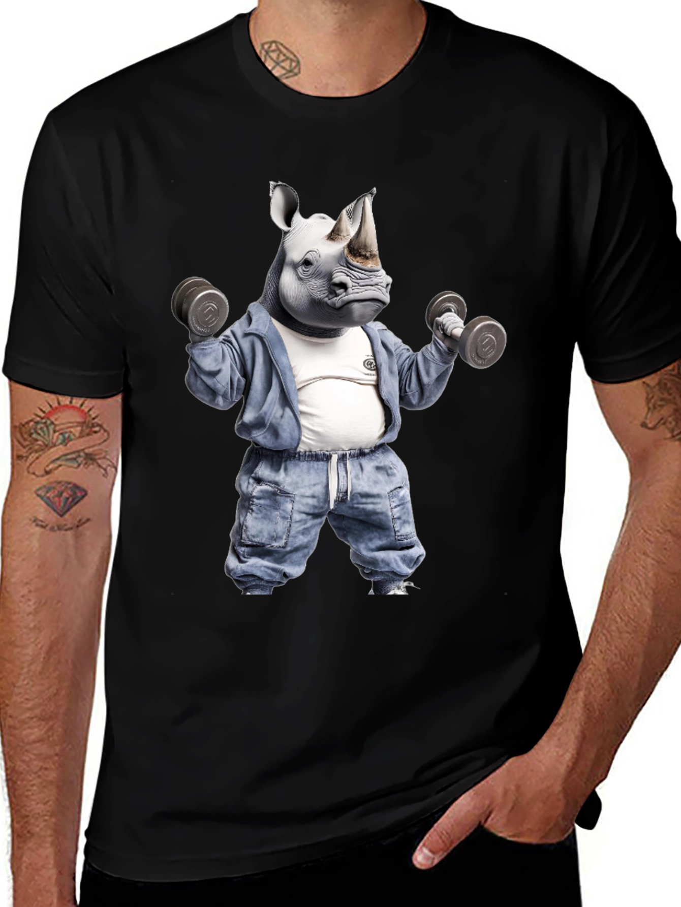 Rhino Gym T-Shirt: Workout Animal Tee