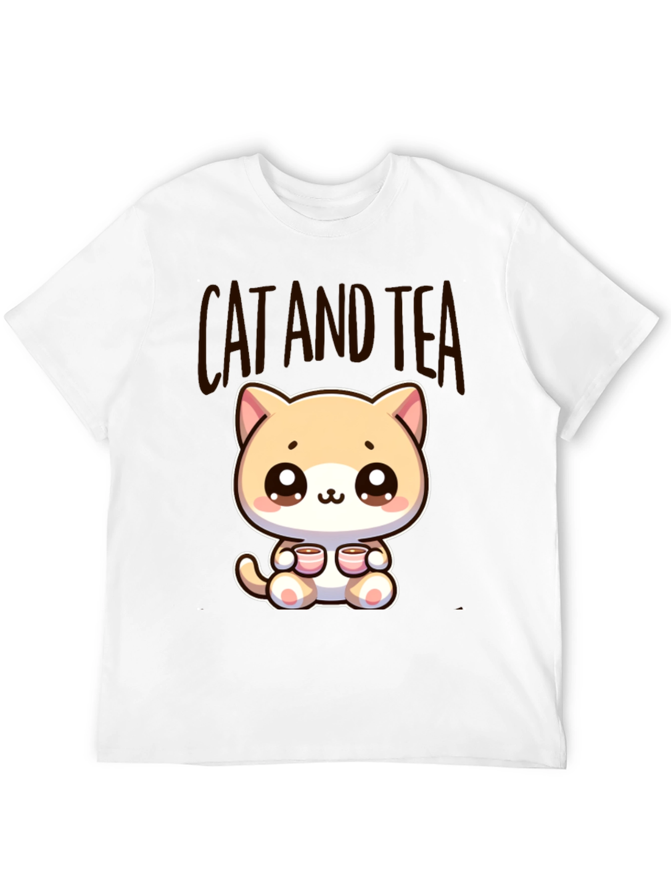 Cute Cat and Tea Graphic Tee