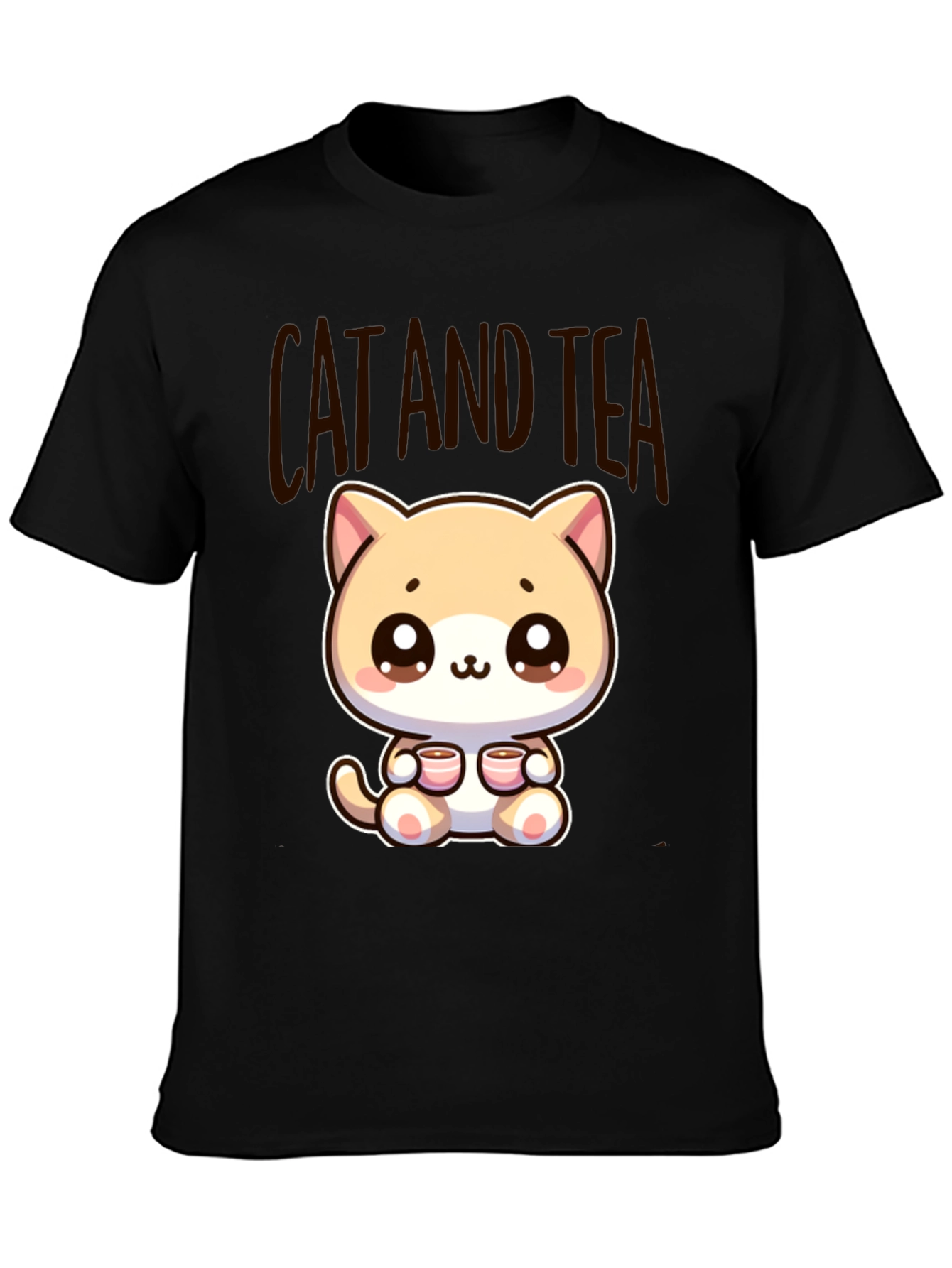 Cute Cat and Tea Graphic Tee