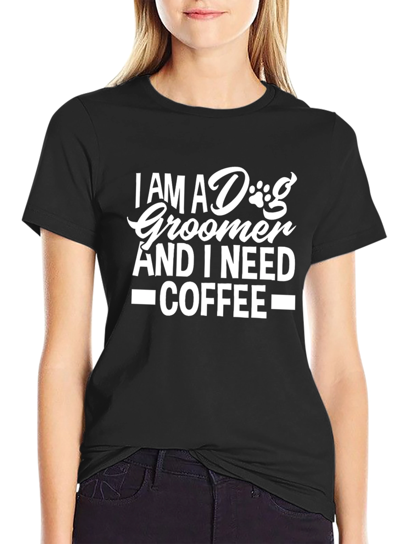Dog Groomer Coffee T-Shirt - Black Cotton Tee