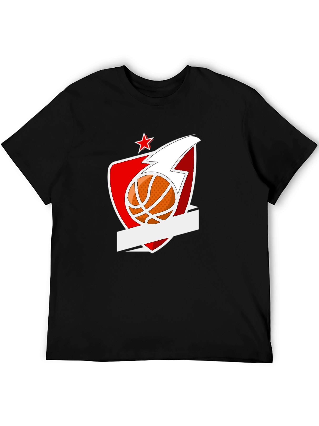 Basketball Star Graphic Black T-Shirt