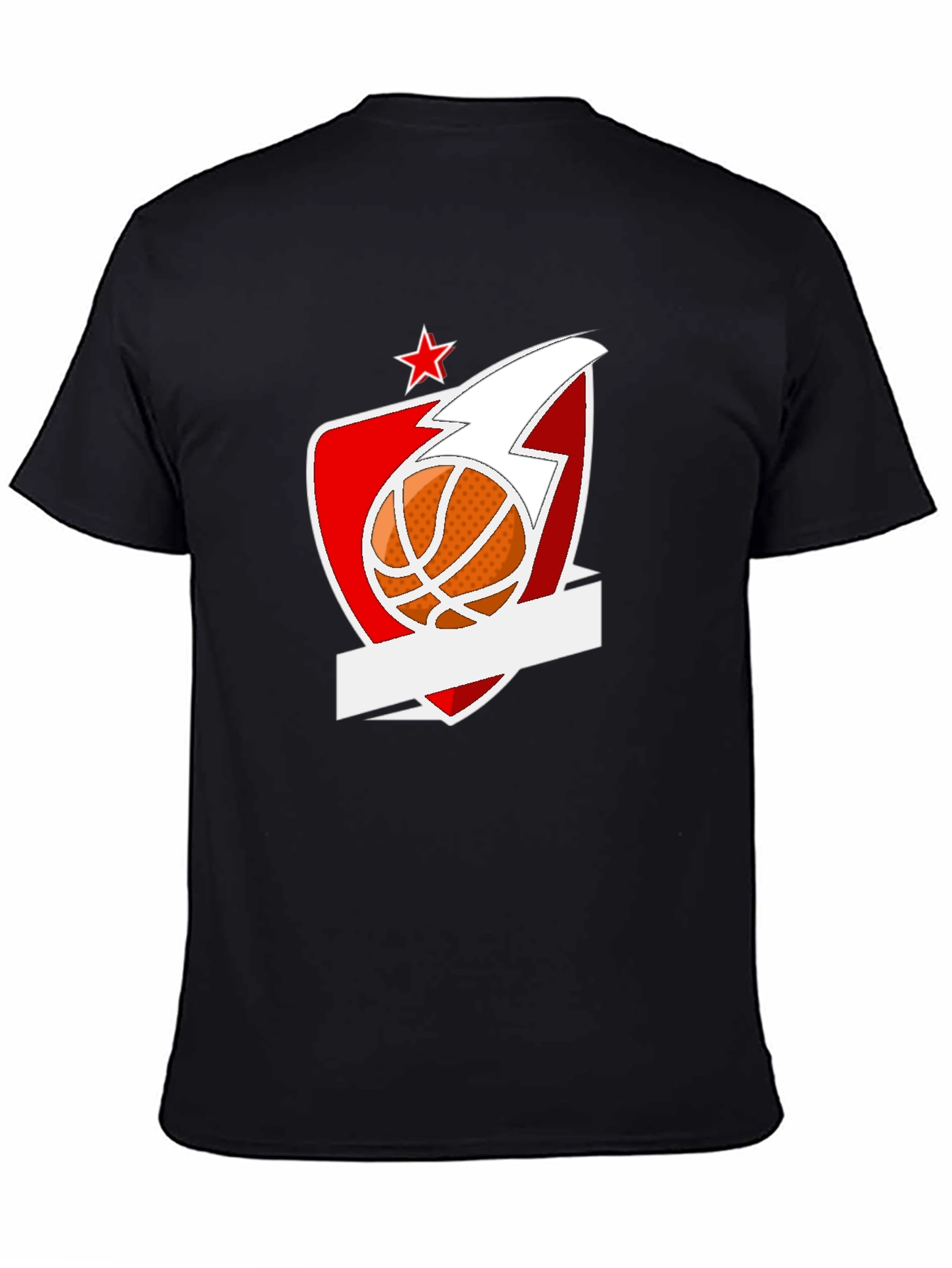 Basketball Star Graphic Black T-Shirt