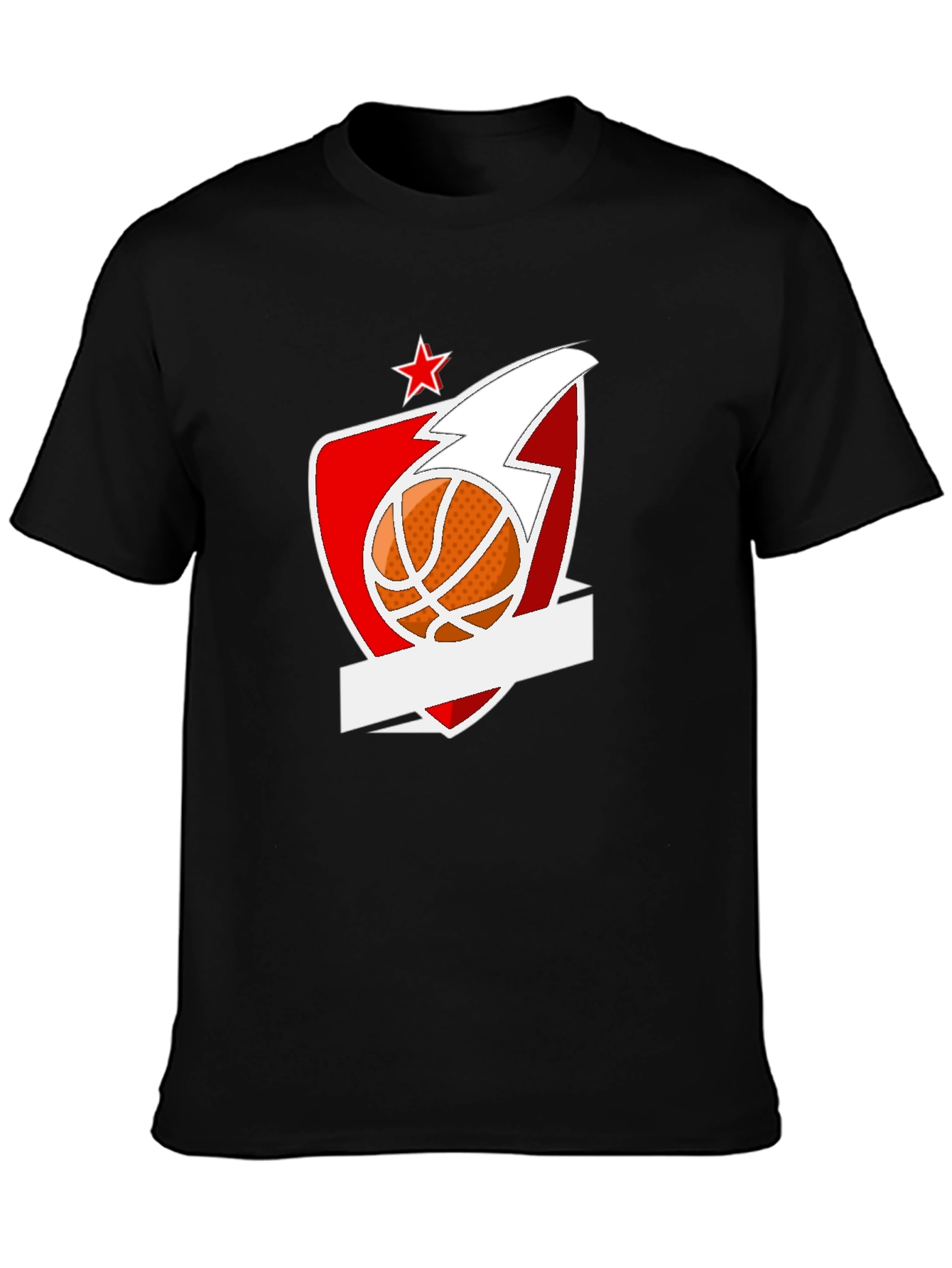 Basketball Star Graphic Black T-Shirt
