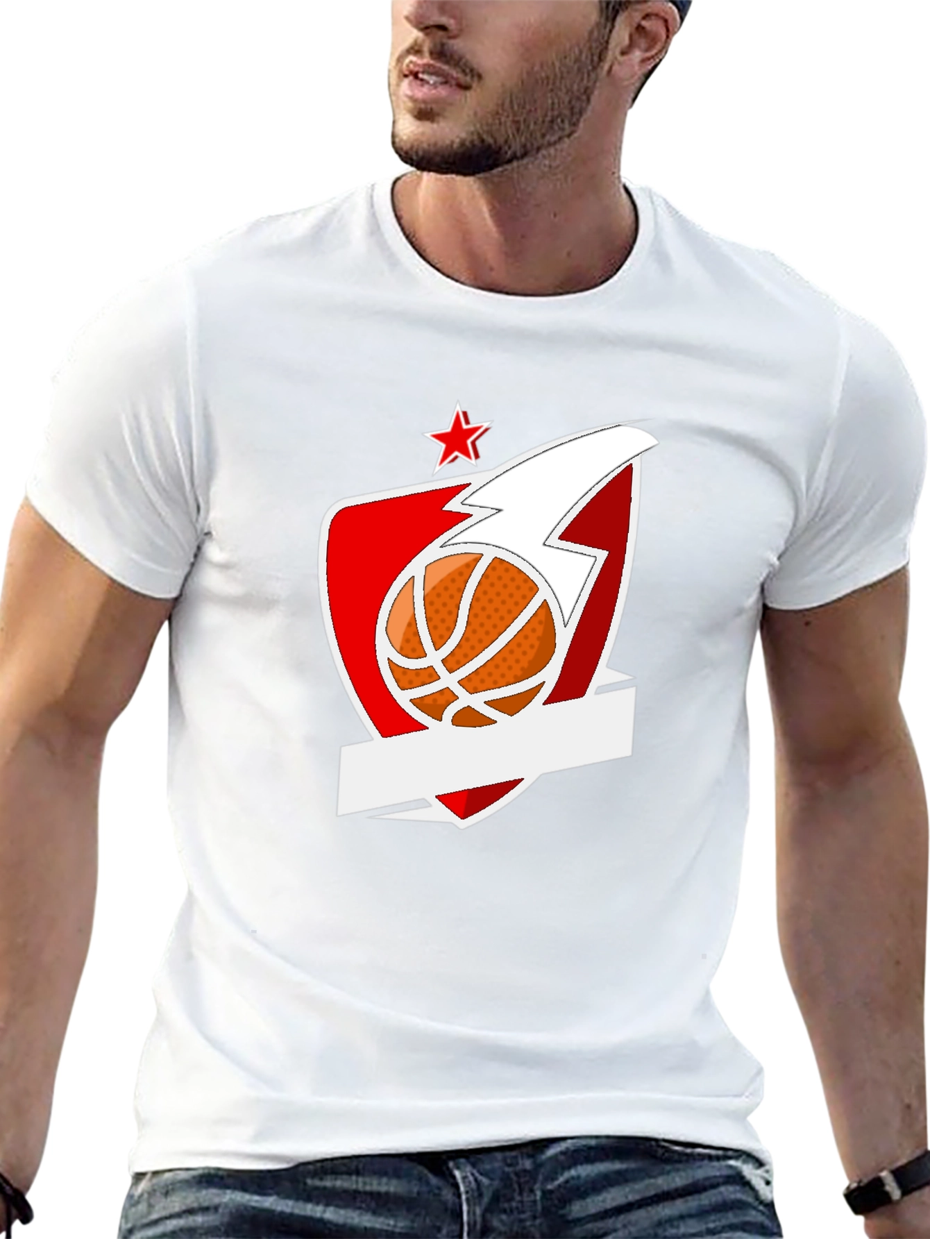 Basketball Star Graphic Black T-Shirt