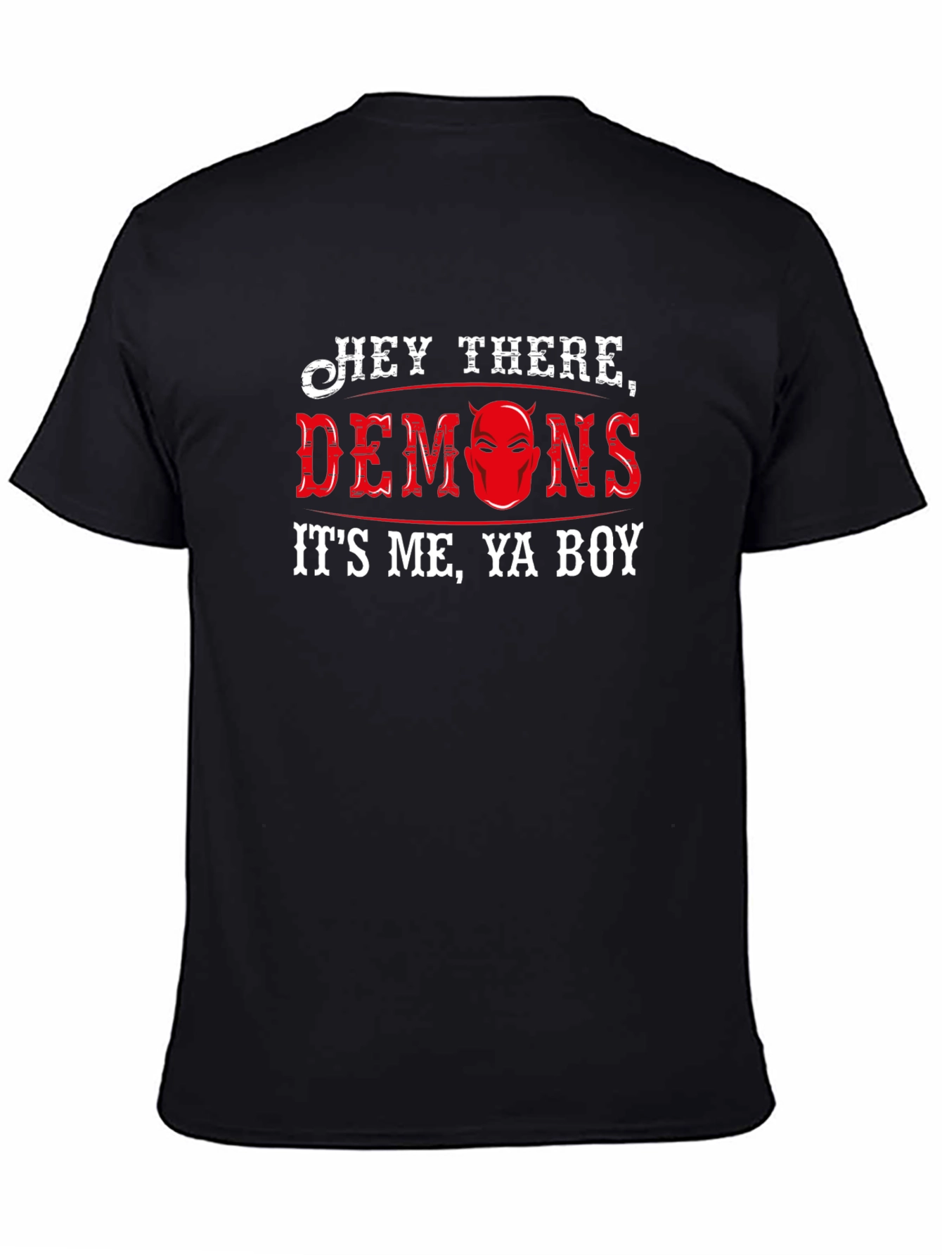 Hey There Demons! Mens Black Graphic Tee