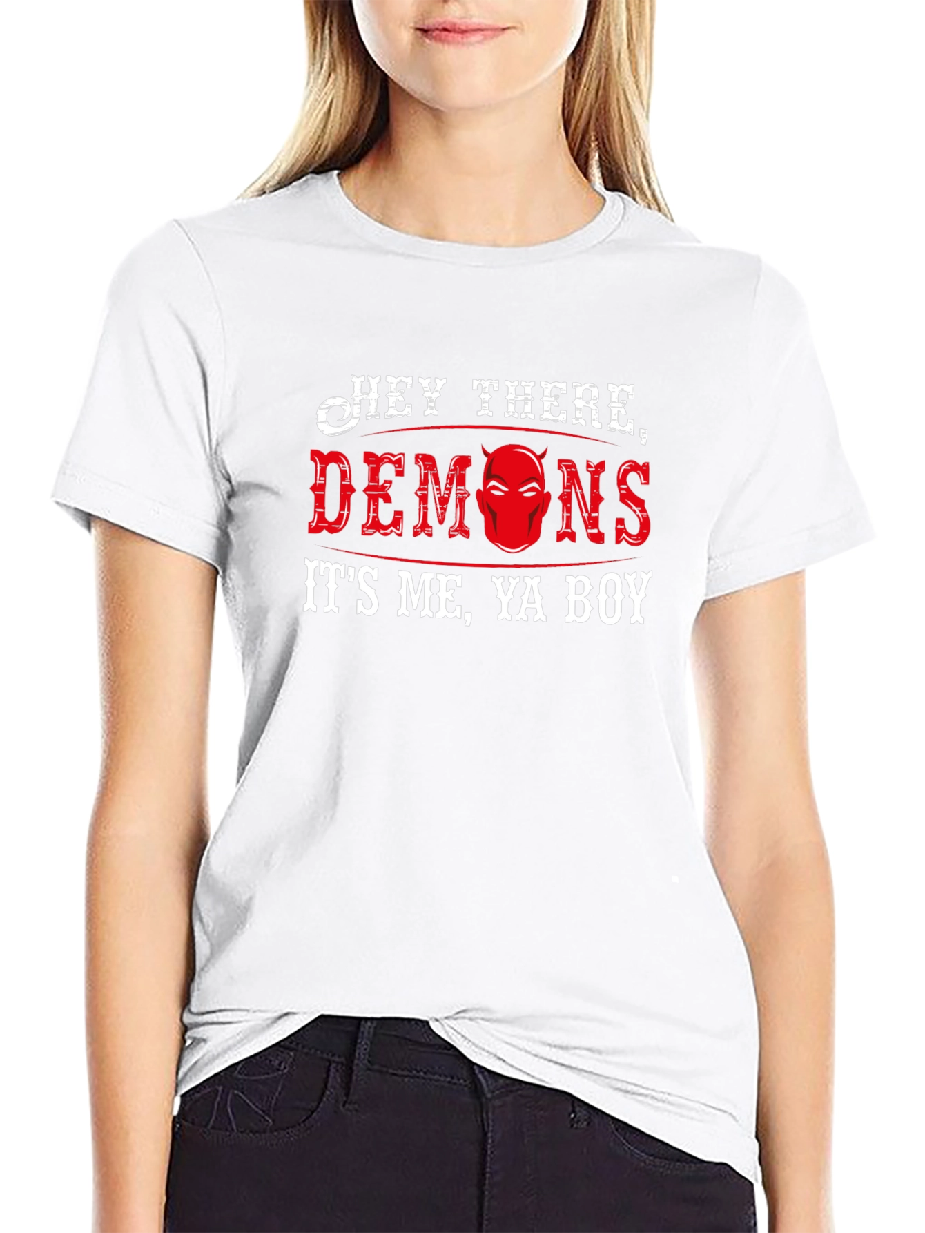 Hey There Demons! Mens Black Graphic Tee