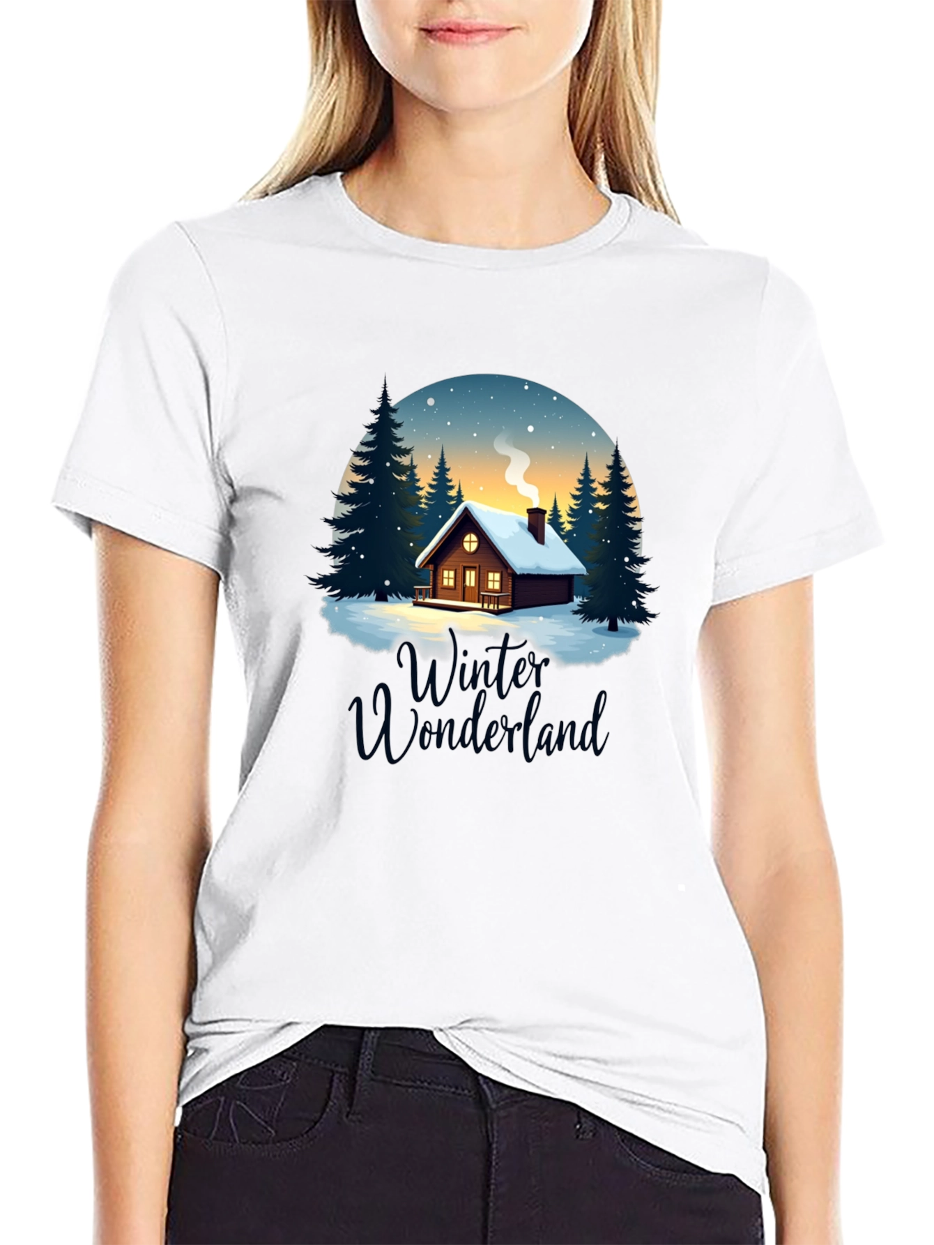 Winter Wonderland Cabin Graphic Tee