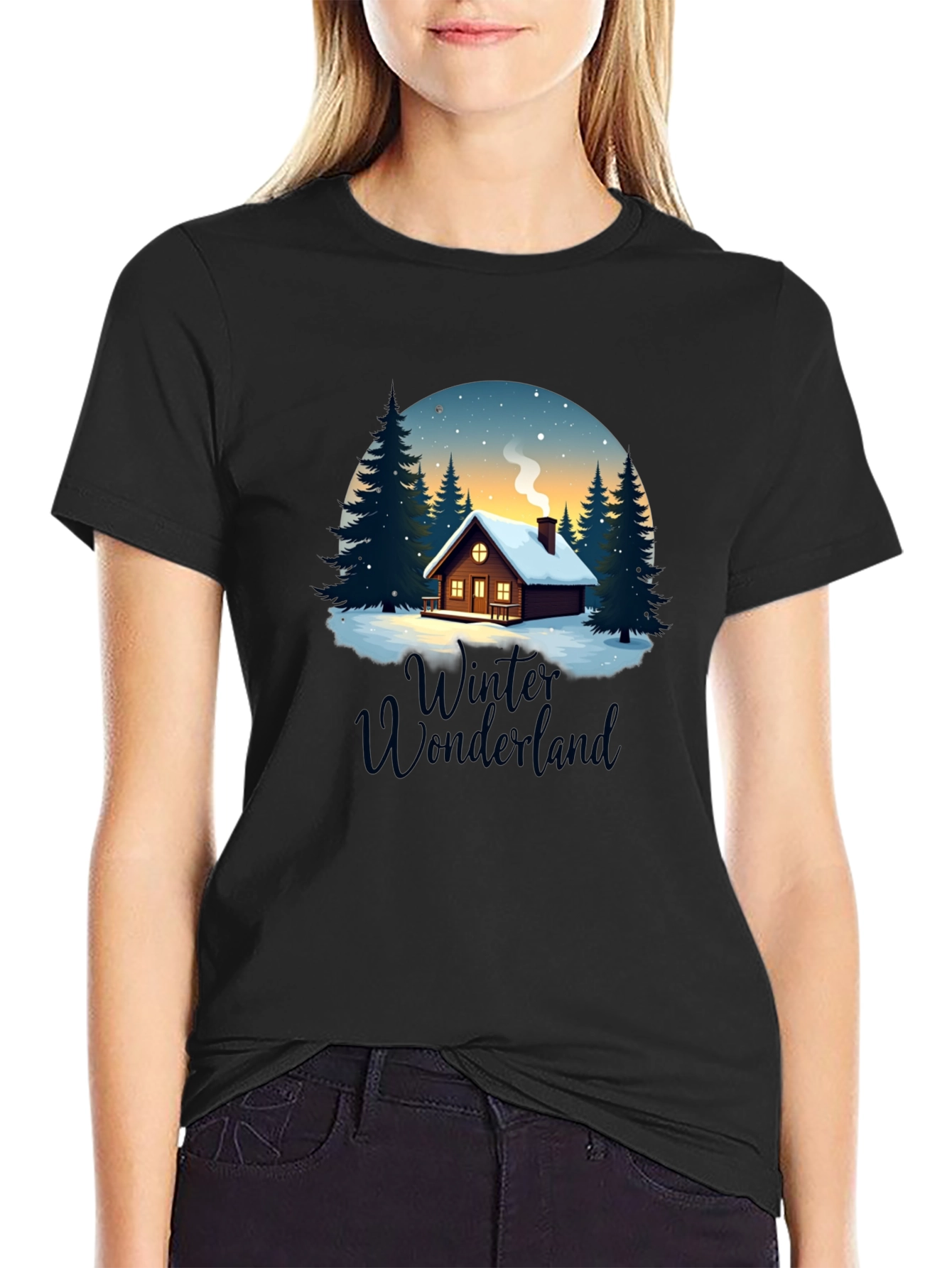Winter Wonderland Cabin Graphic Tee