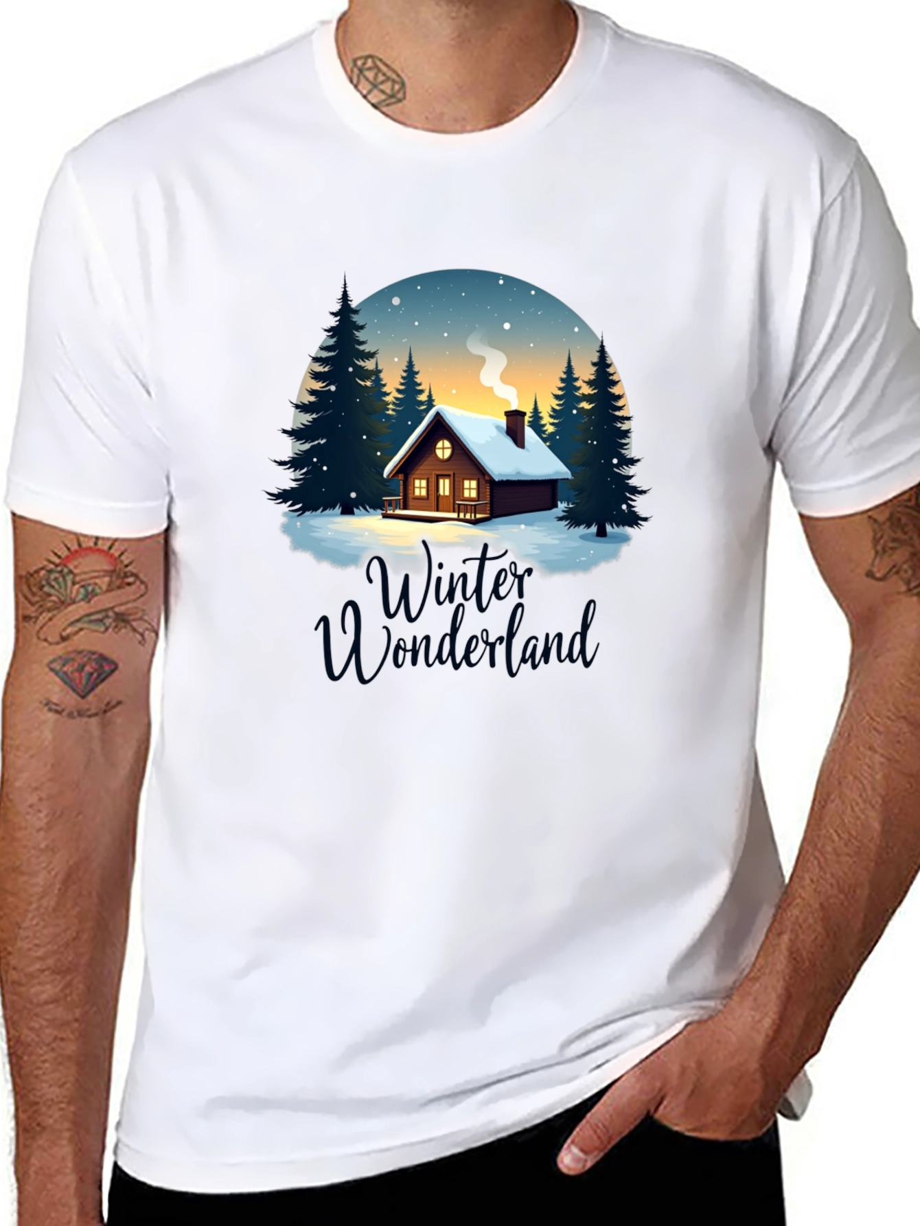 Winter Wonderland Cabin Graphic Tee