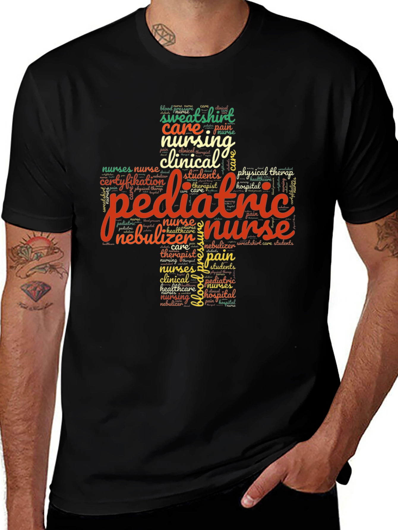 Pediatric Nurse Word Art T-Shirt - Unisex