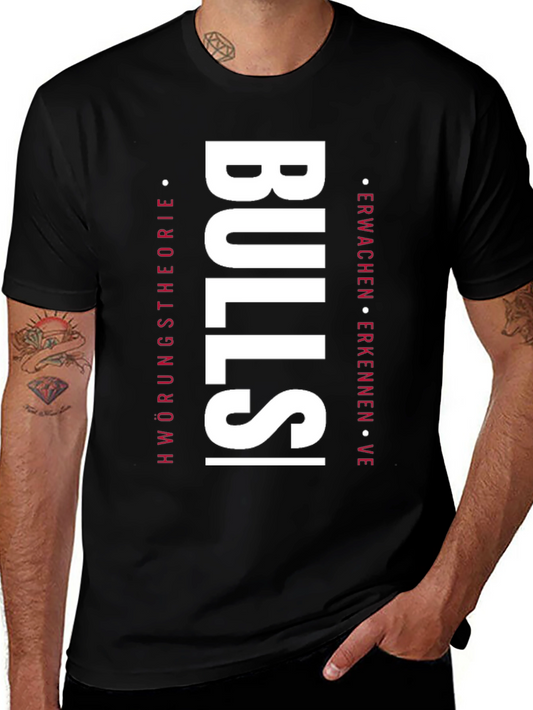Bulls Vertical Print Black T-Shirt