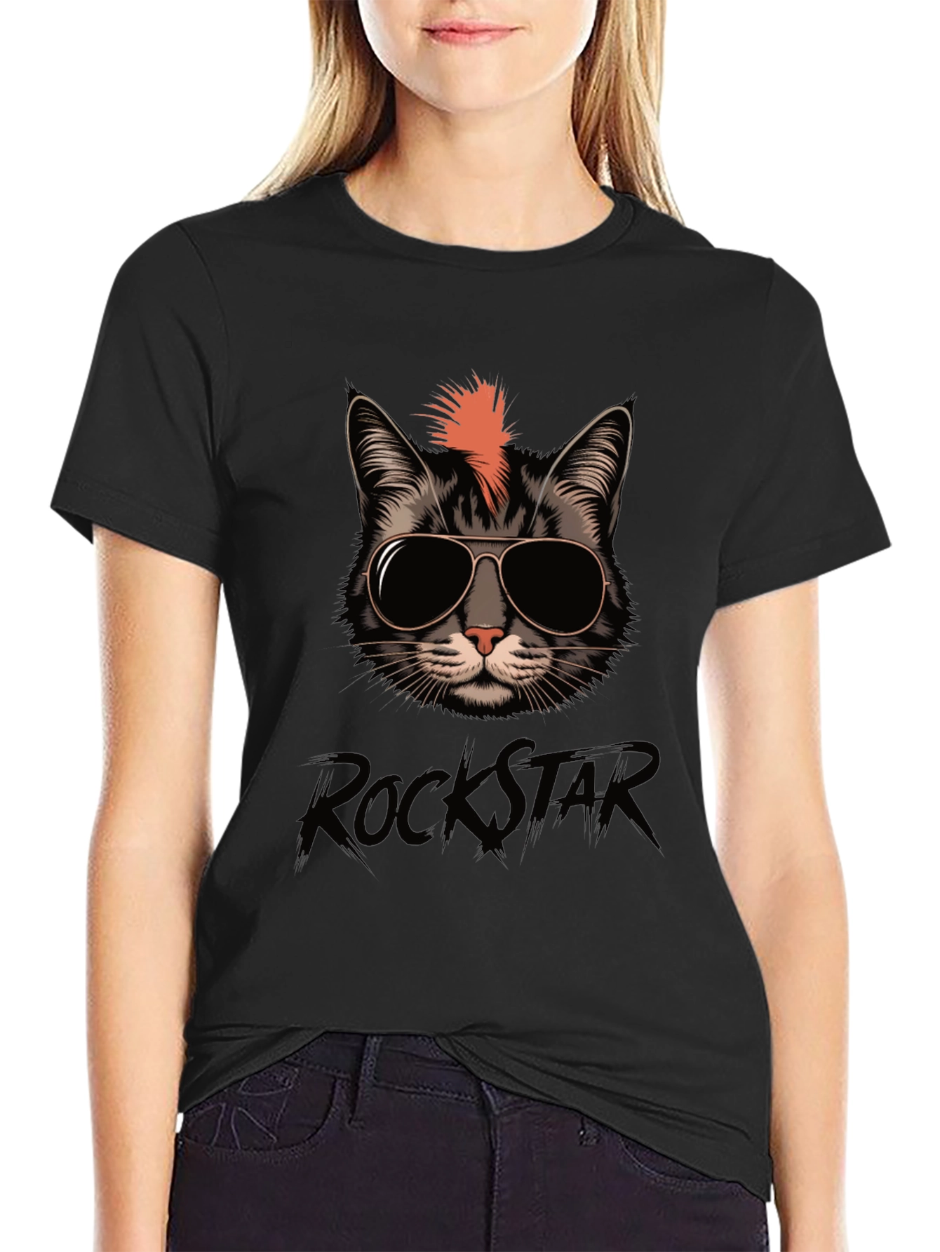 Rockstar Cat T-Shirt - Cool Cat Tee