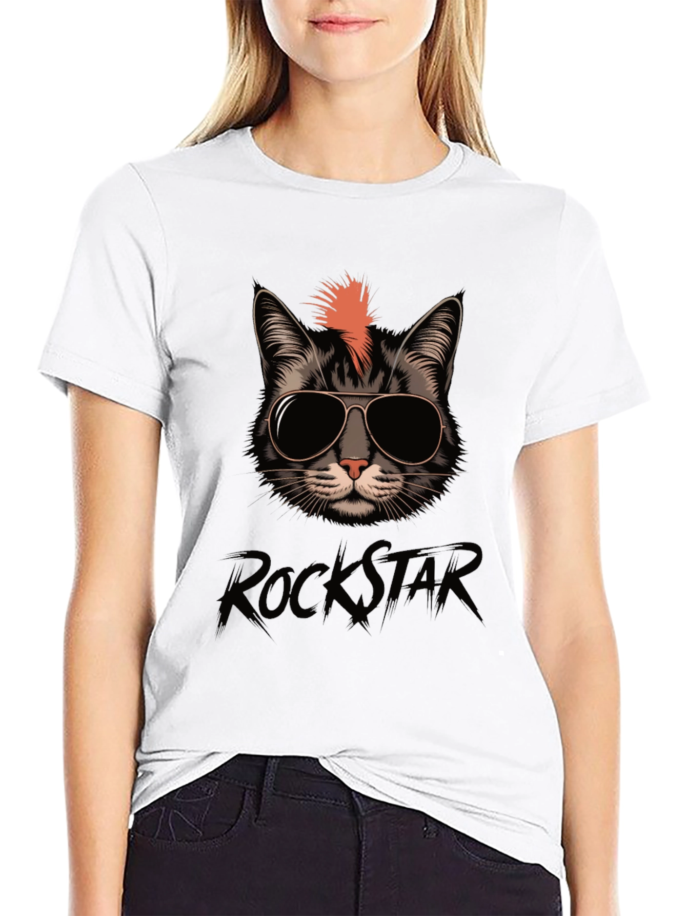 Rockstar Cat T-Shirt - Cool Cat Tee