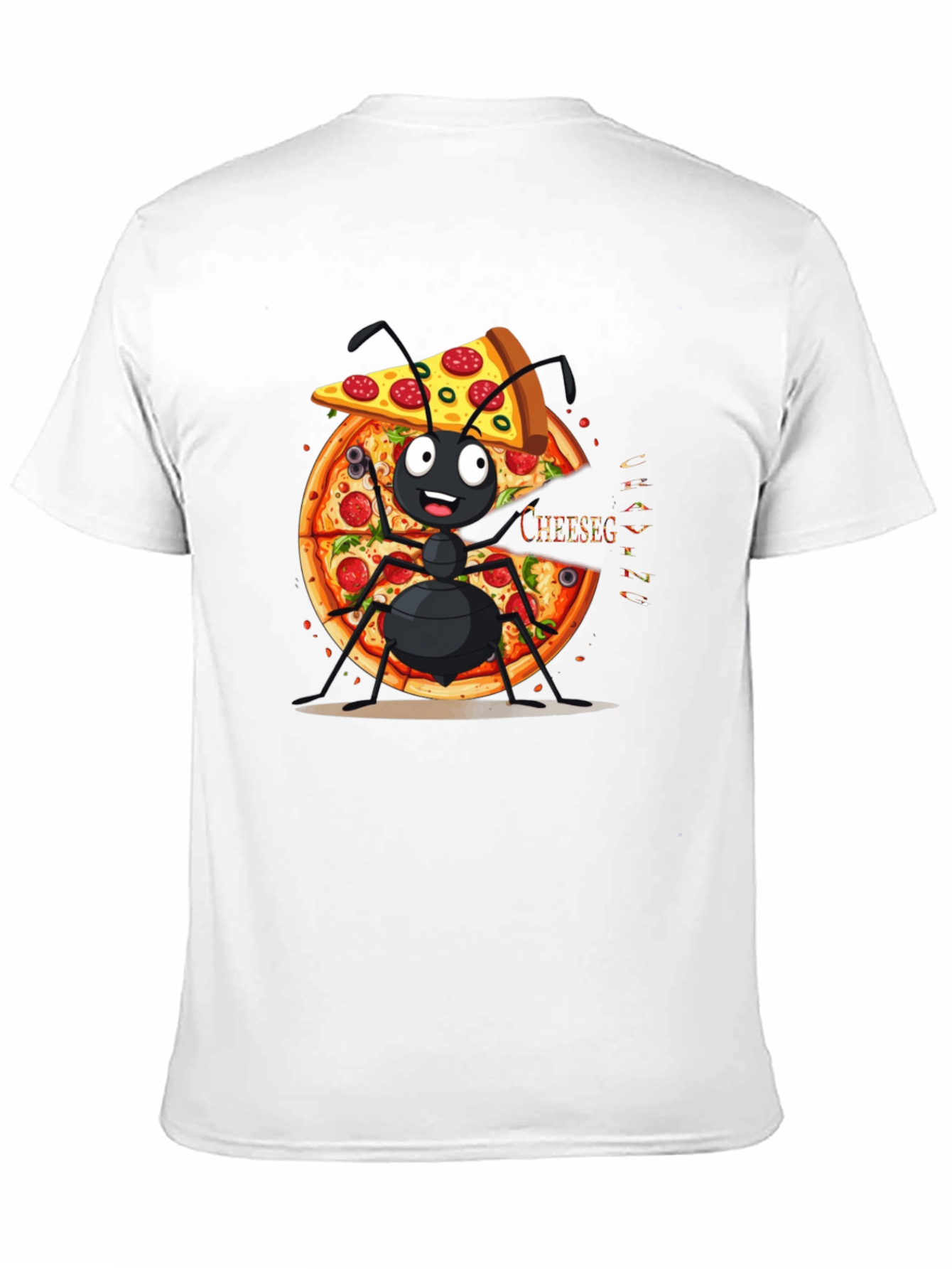 Ant Pizza Graphic Tee - Funny Cartoon T-Shirt