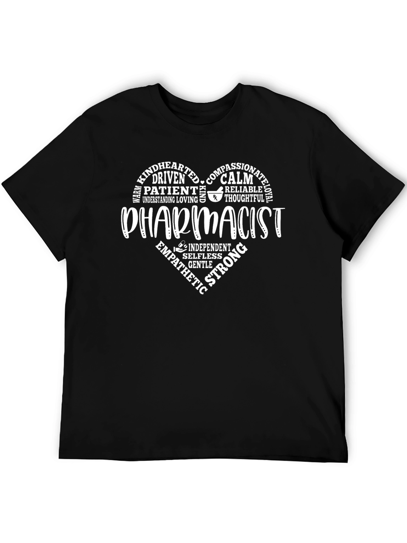 Pharmacist Heart Graphic T-Shirt - Black