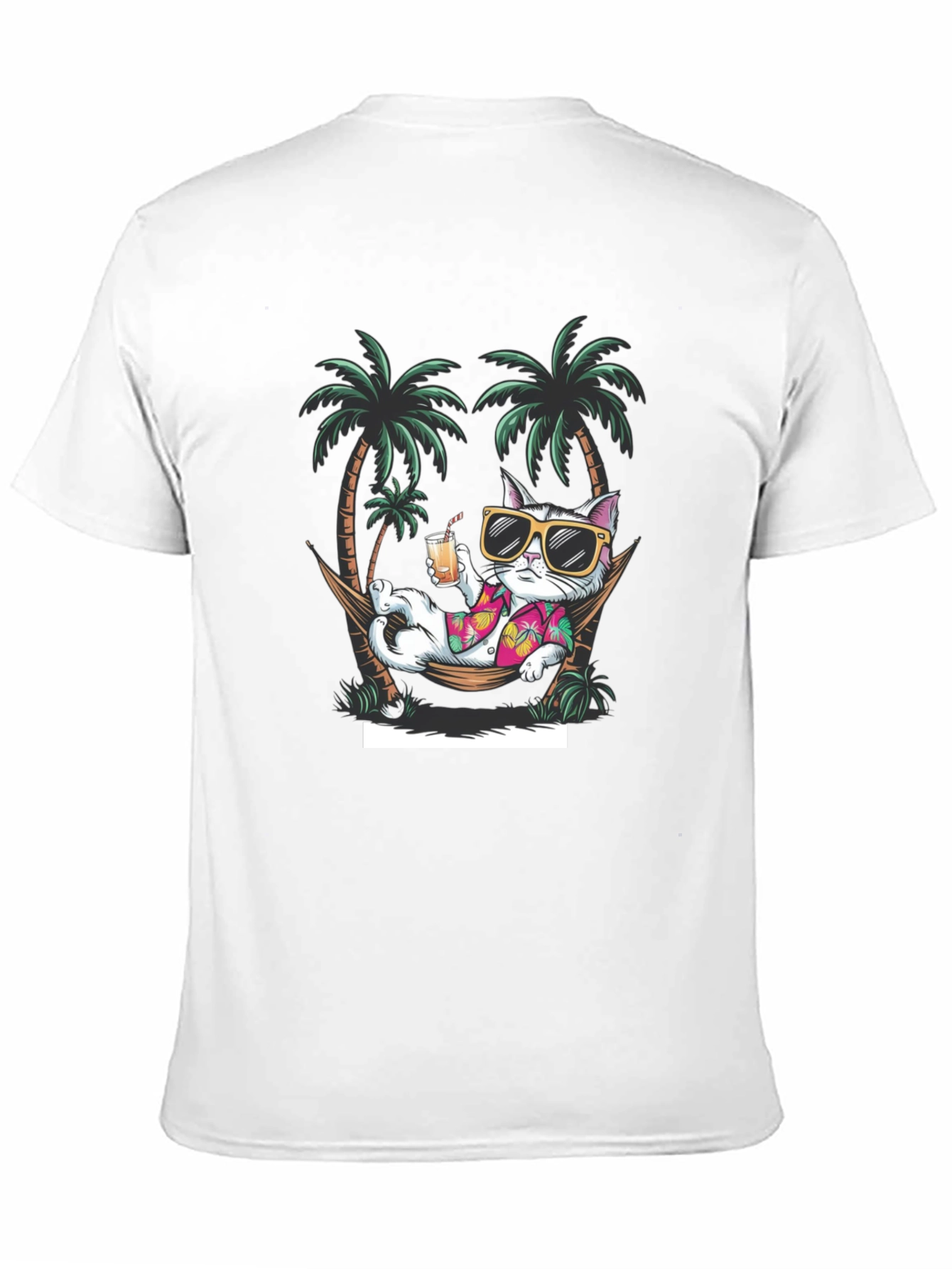 Cool Cat Hammock T-Shirt - Tropical Vacation Vibes