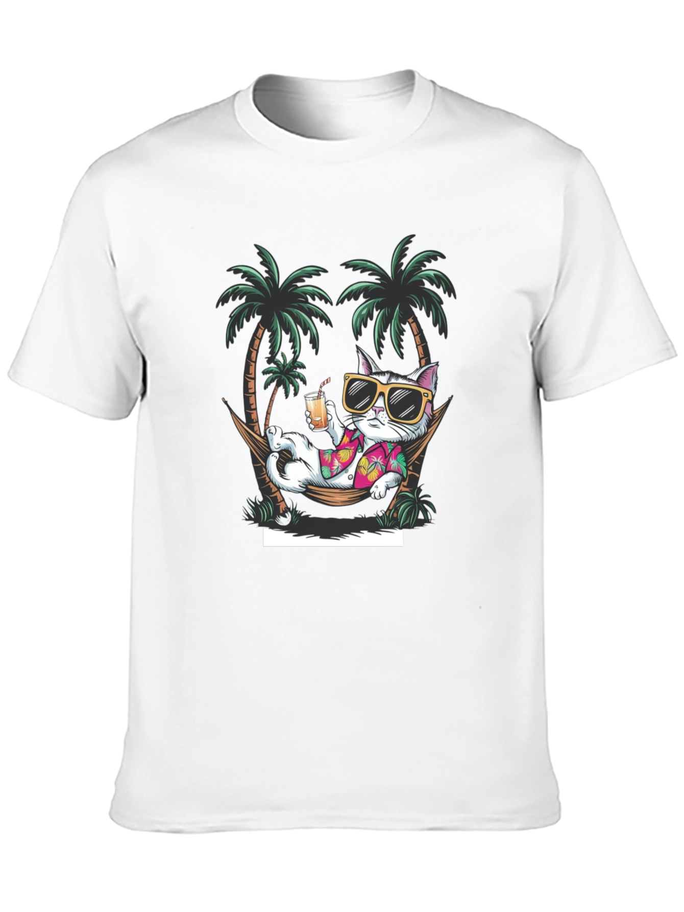 Cool Cat Hammock T-Shirt - Tropical Vacation Vibes
