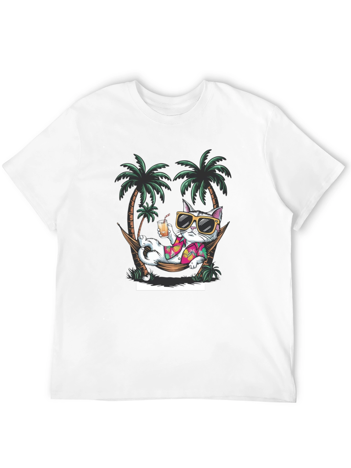 Cool Cat Hammock T-Shirt - Tropical Vacation Vibes