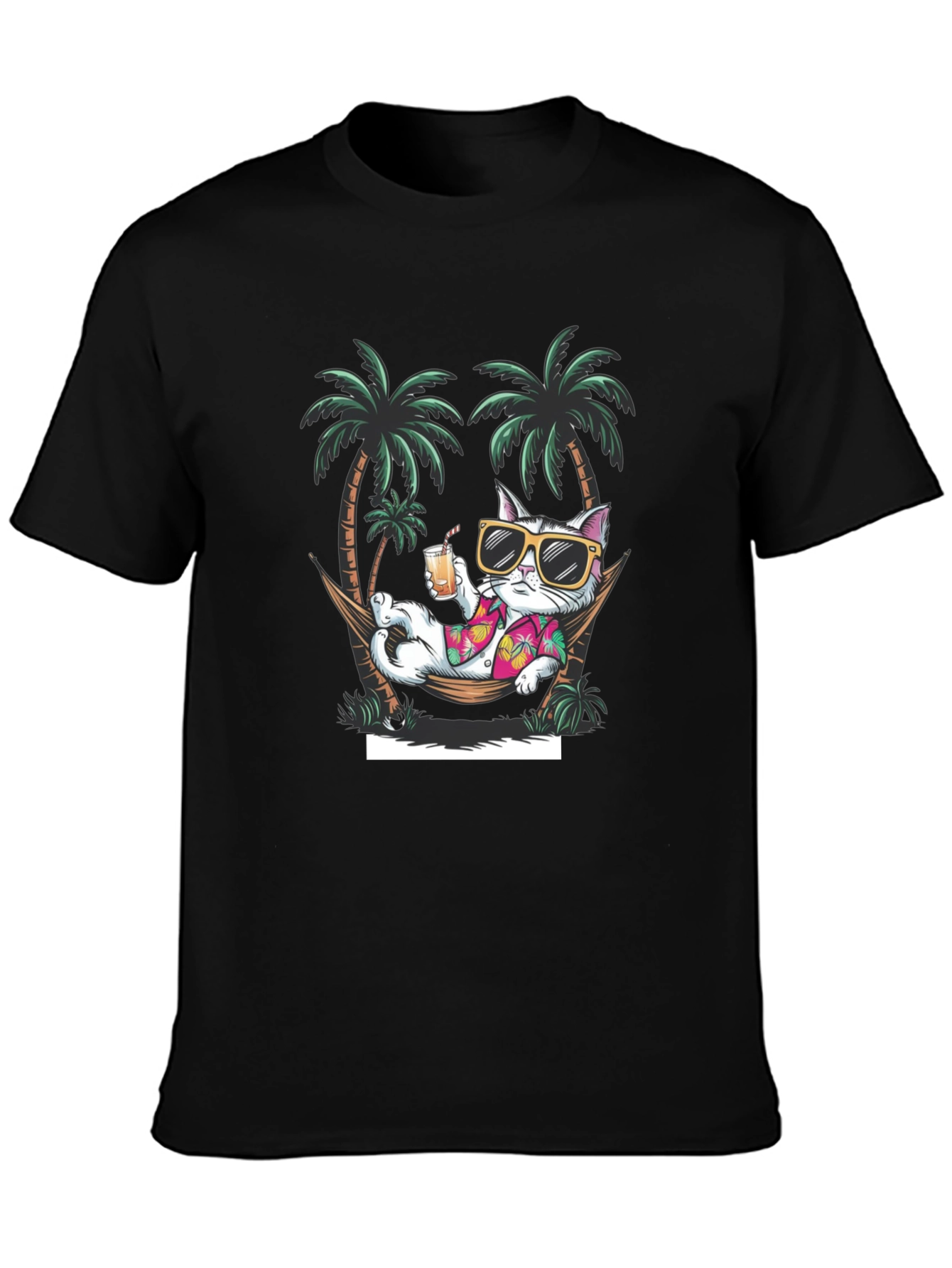Cool Cat Hammock T-Shirt - Tropical Vacation Vibes