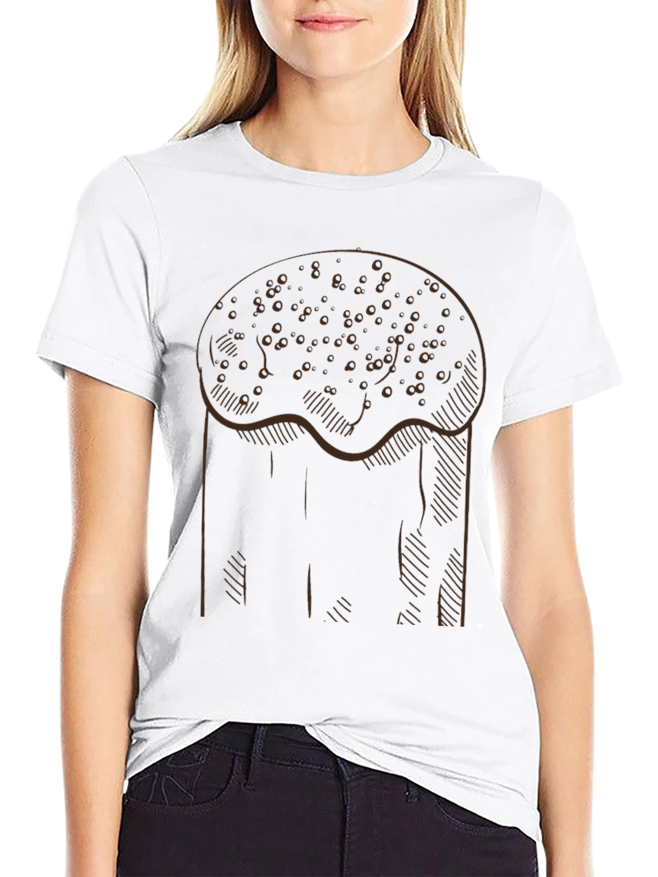 Novelty Cake Outline Mens T-Shirt