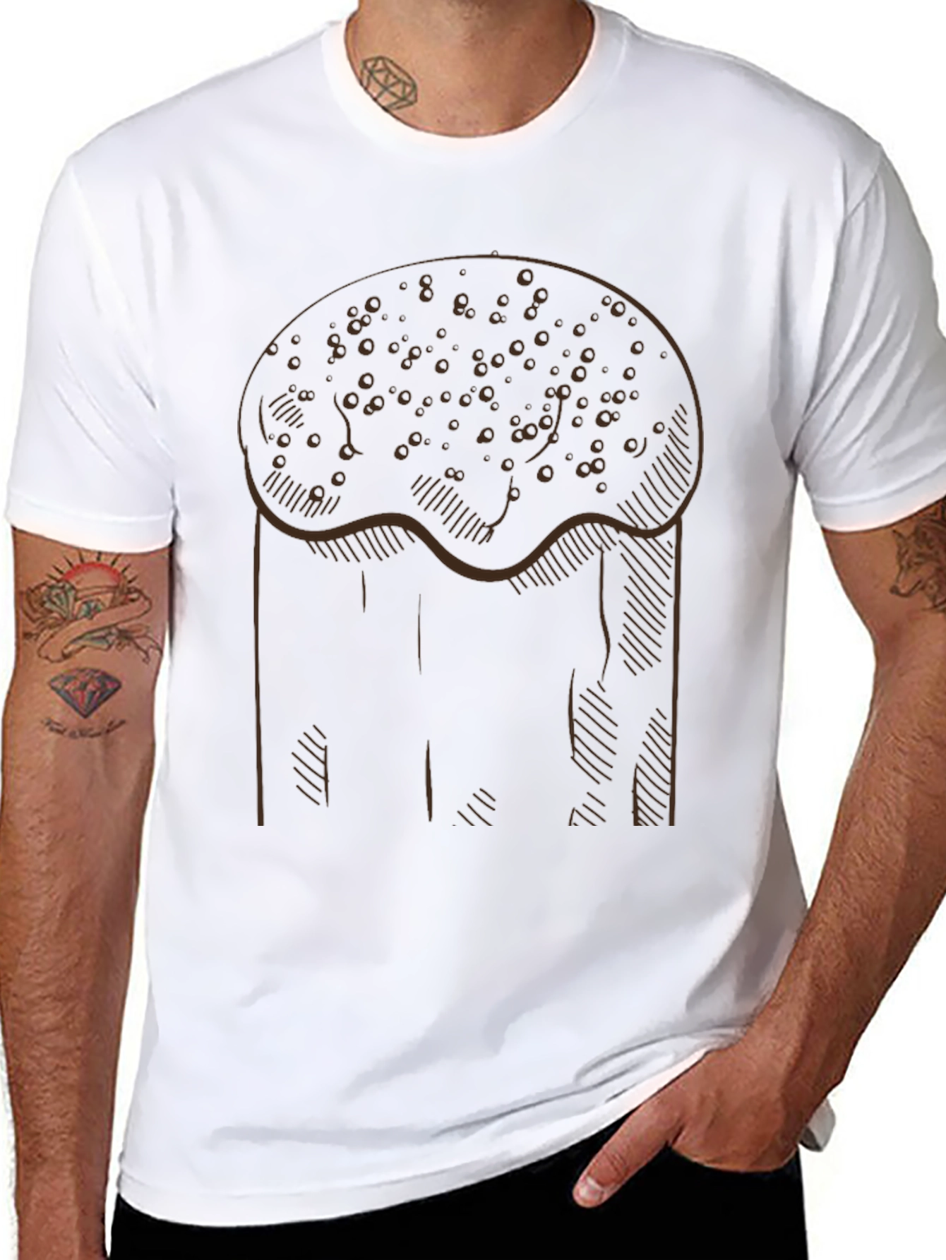 Novelty Cake Outline Mens T-Shirt
