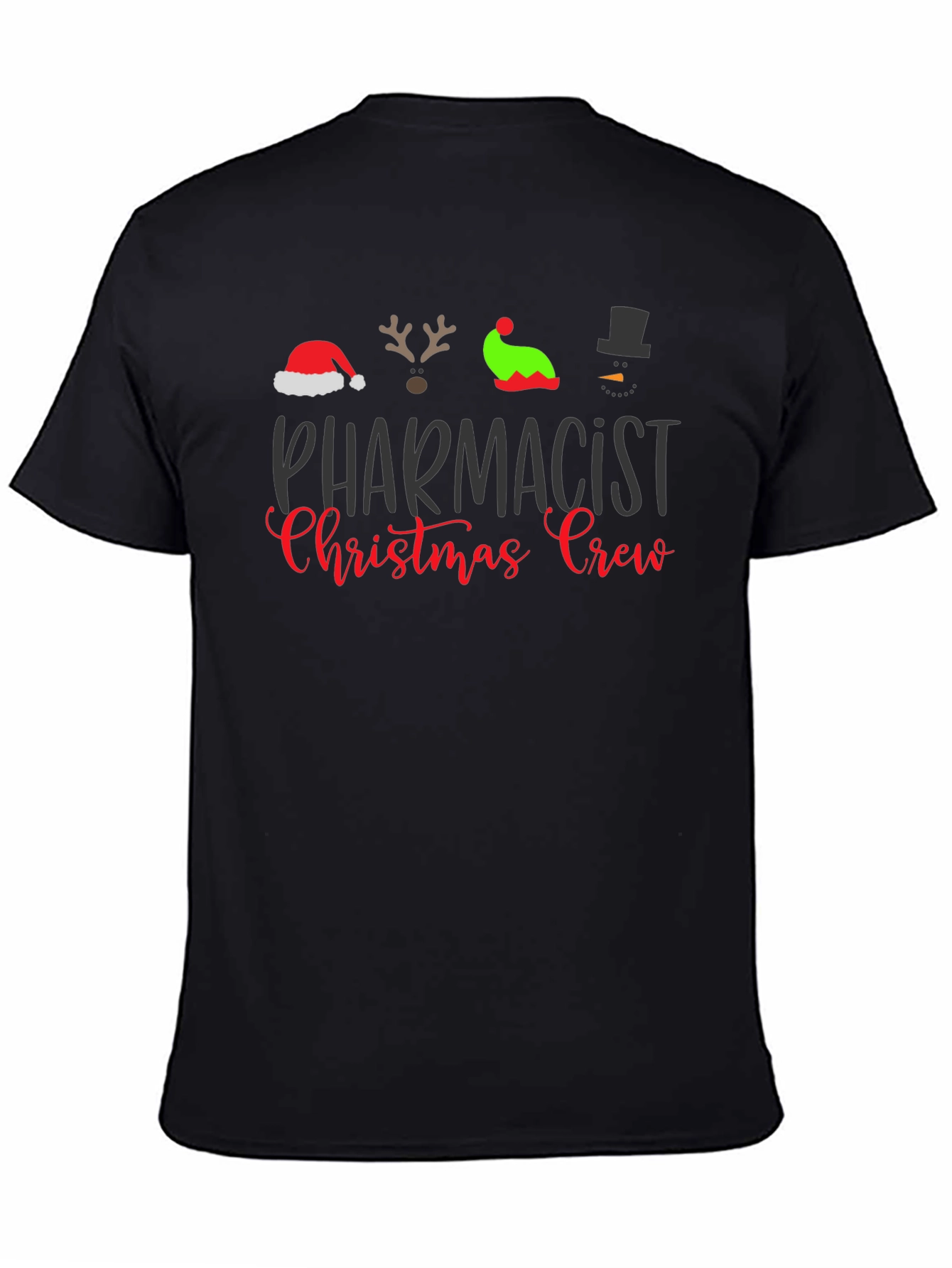 Pharmacist Christmas Crew Black T-Shirt