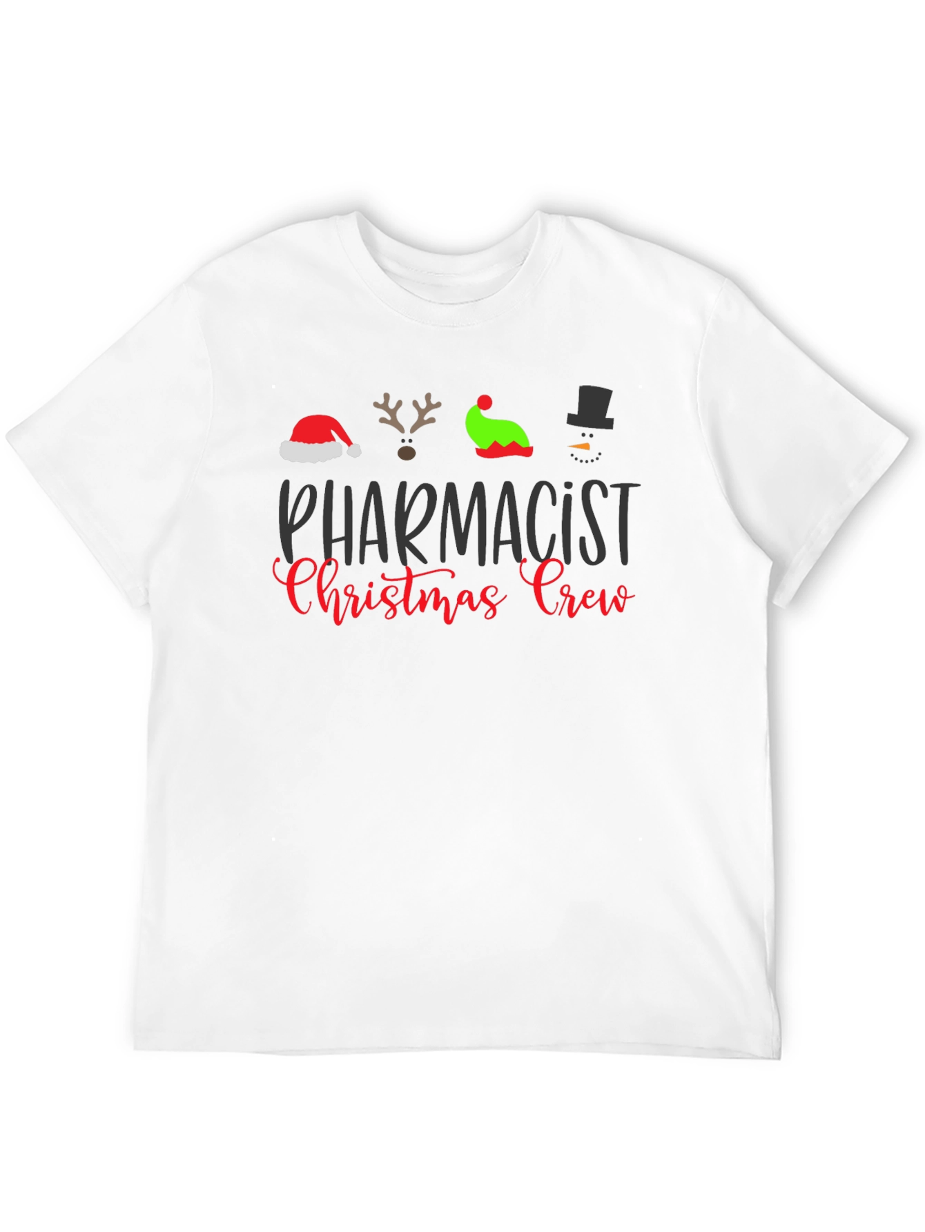Pharmacist Christmas Crew Black T-Shirt