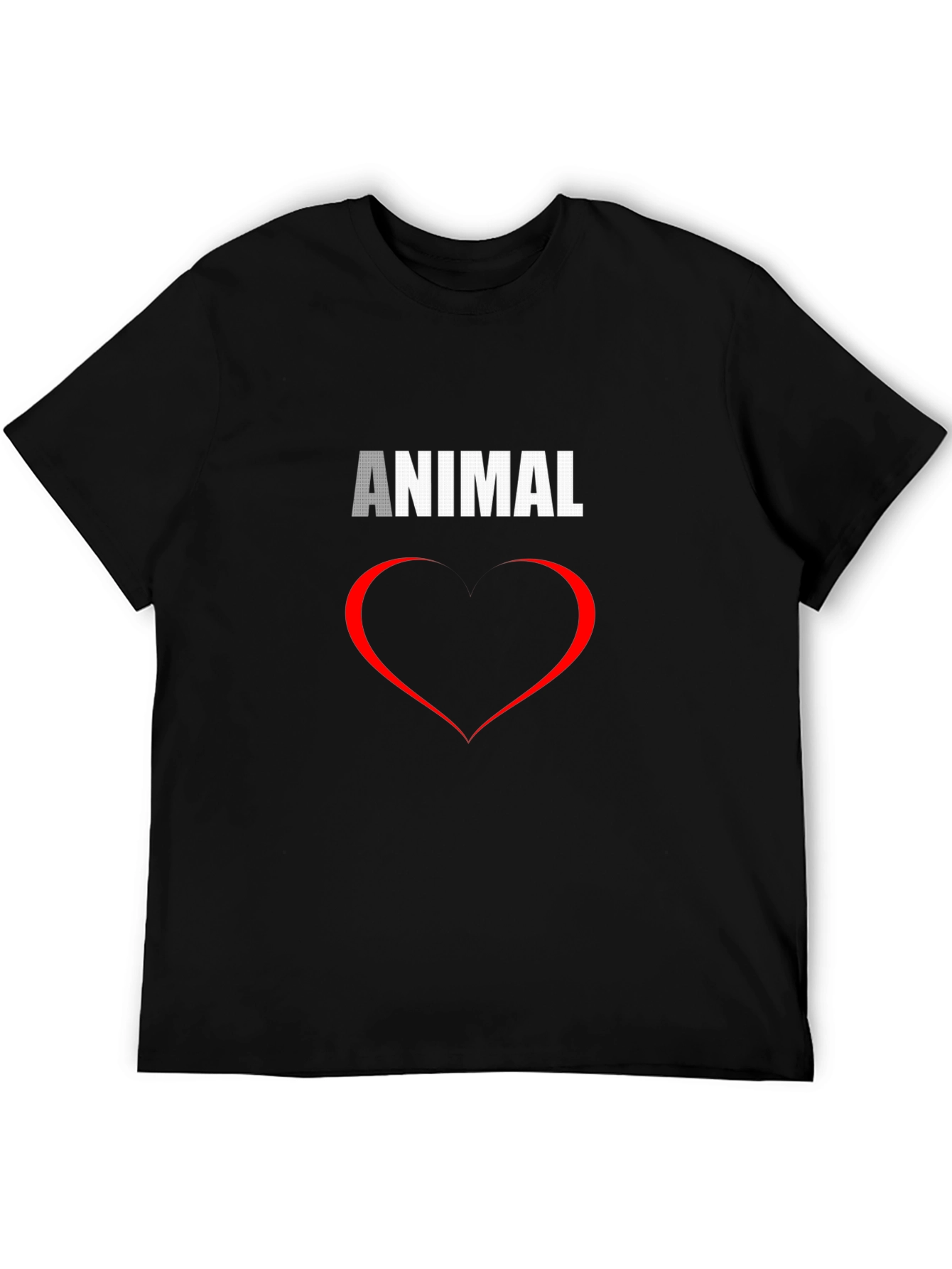 Animal Love Graphic Tee - Black Cotton Shirt