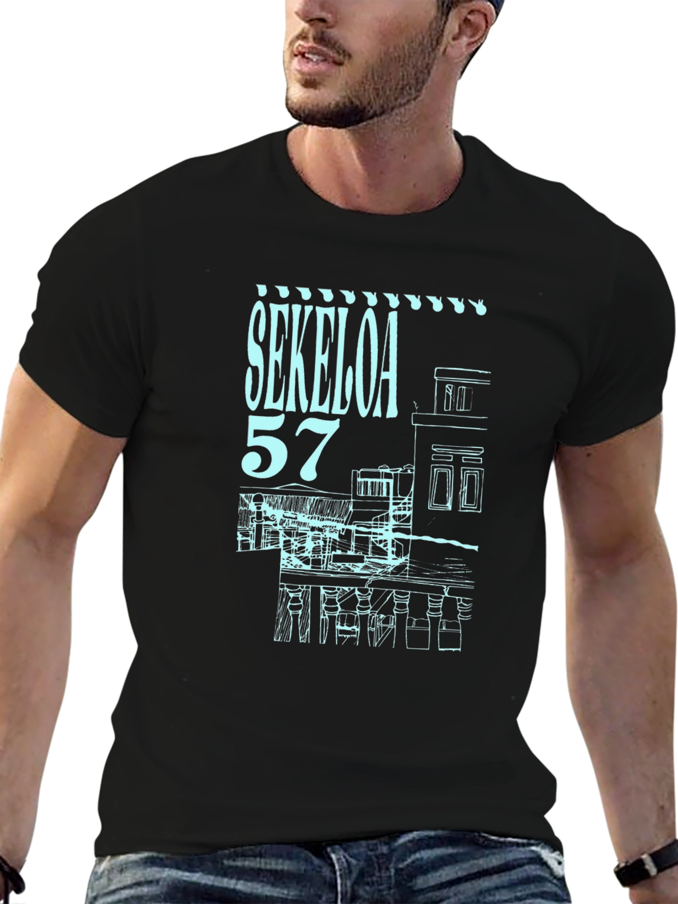 Sekeloa 57 Graphic Print Black T-Shirt
