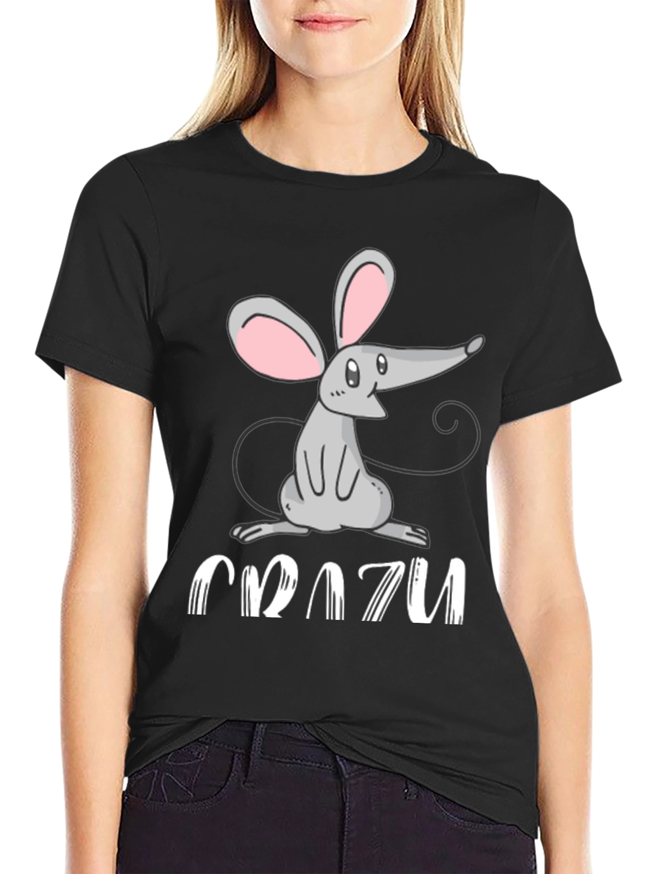 Crazy Mouse Graphic Tee - Fun Animal T-Shirt