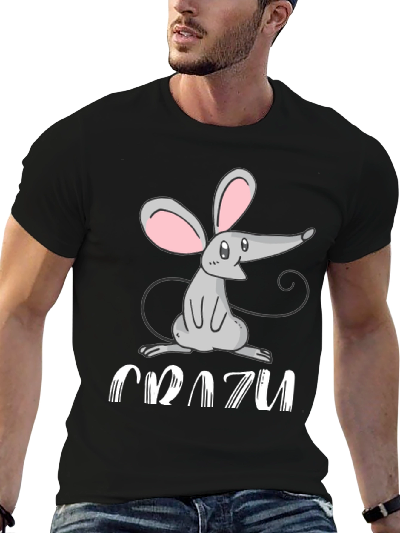 Crazy Mouse Graphic Tee - Fun Animal T-Shirt