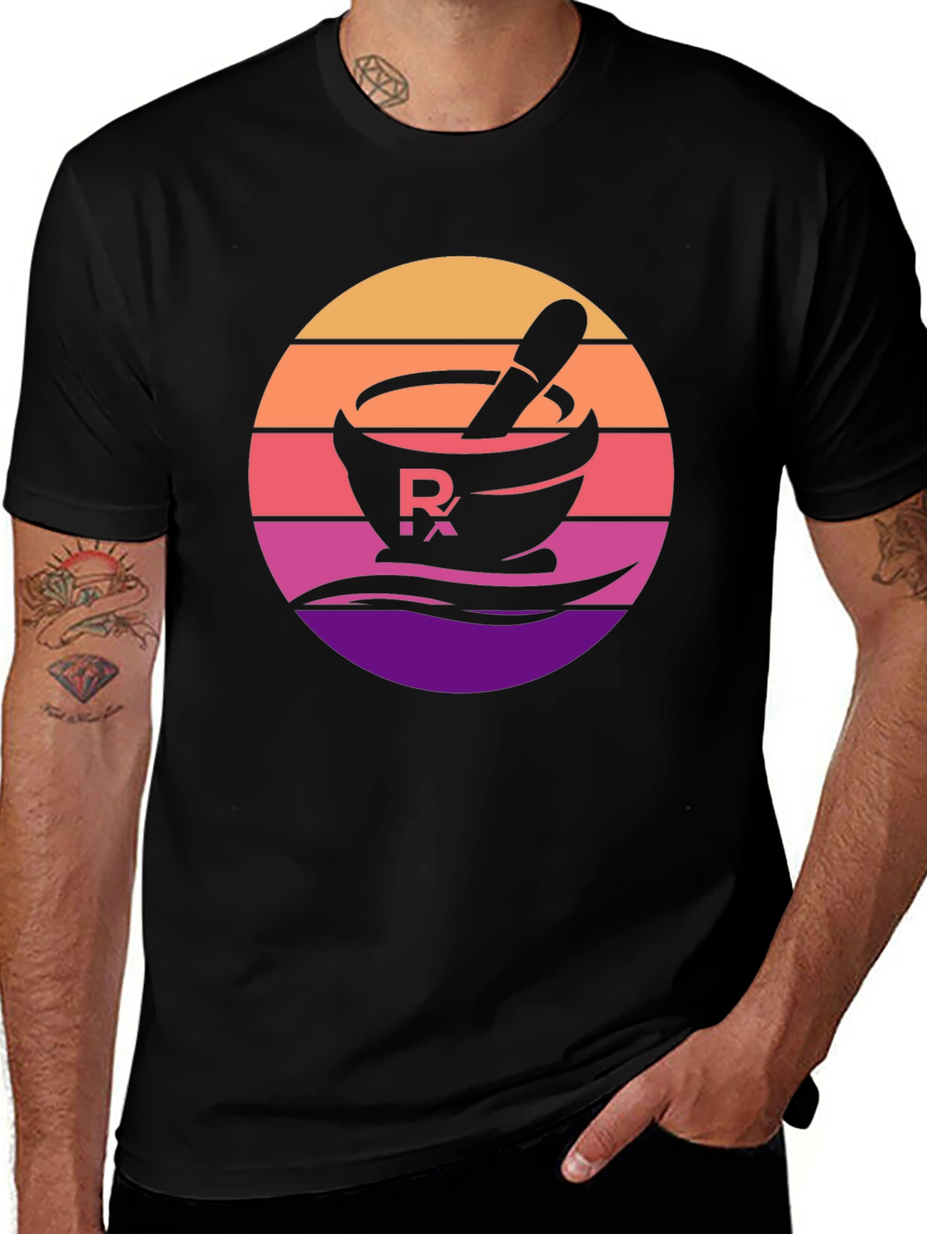 Retro Pharmacy T-Shirt - Mortar and Pestle Design