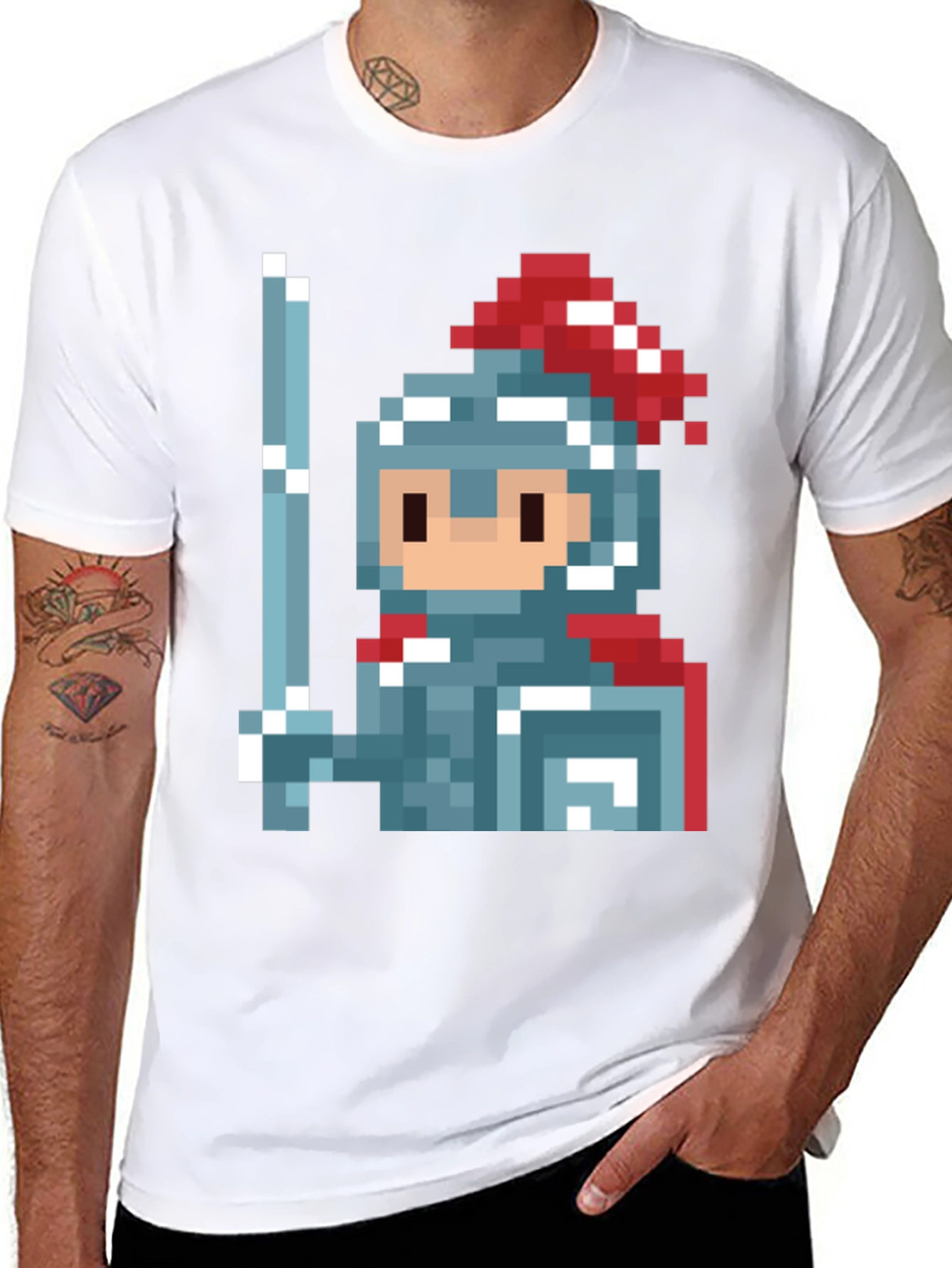 Pixel Knight T-Shirt - Retro Gaming Style