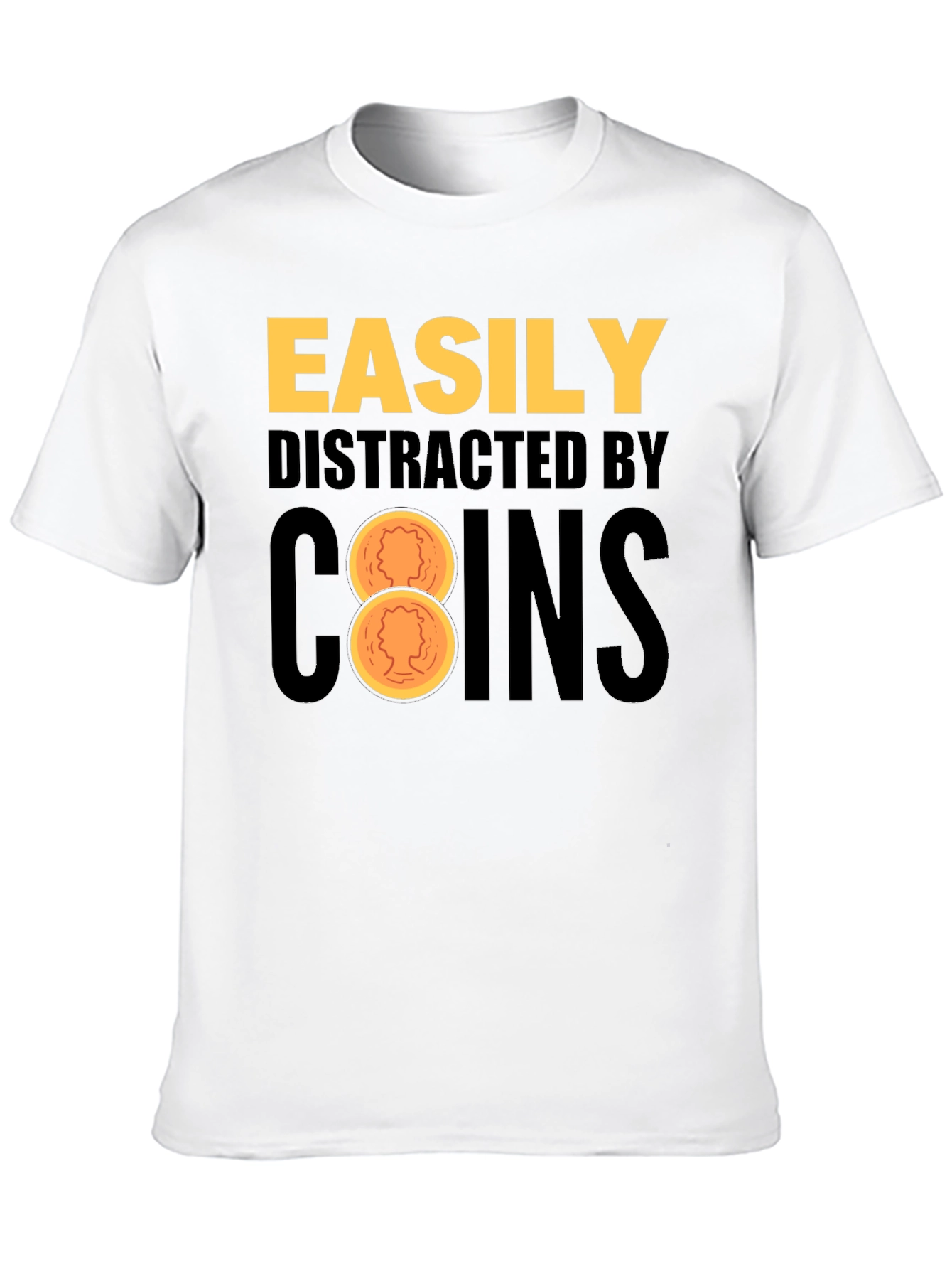 Easily Distracted By Coins Black T-Shirt