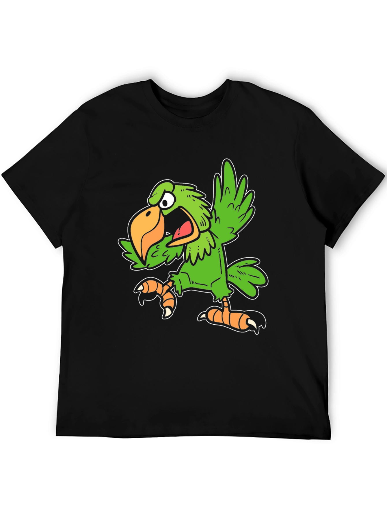 Funny Parrot Graphic Tee - Black Unisex T-Shirt