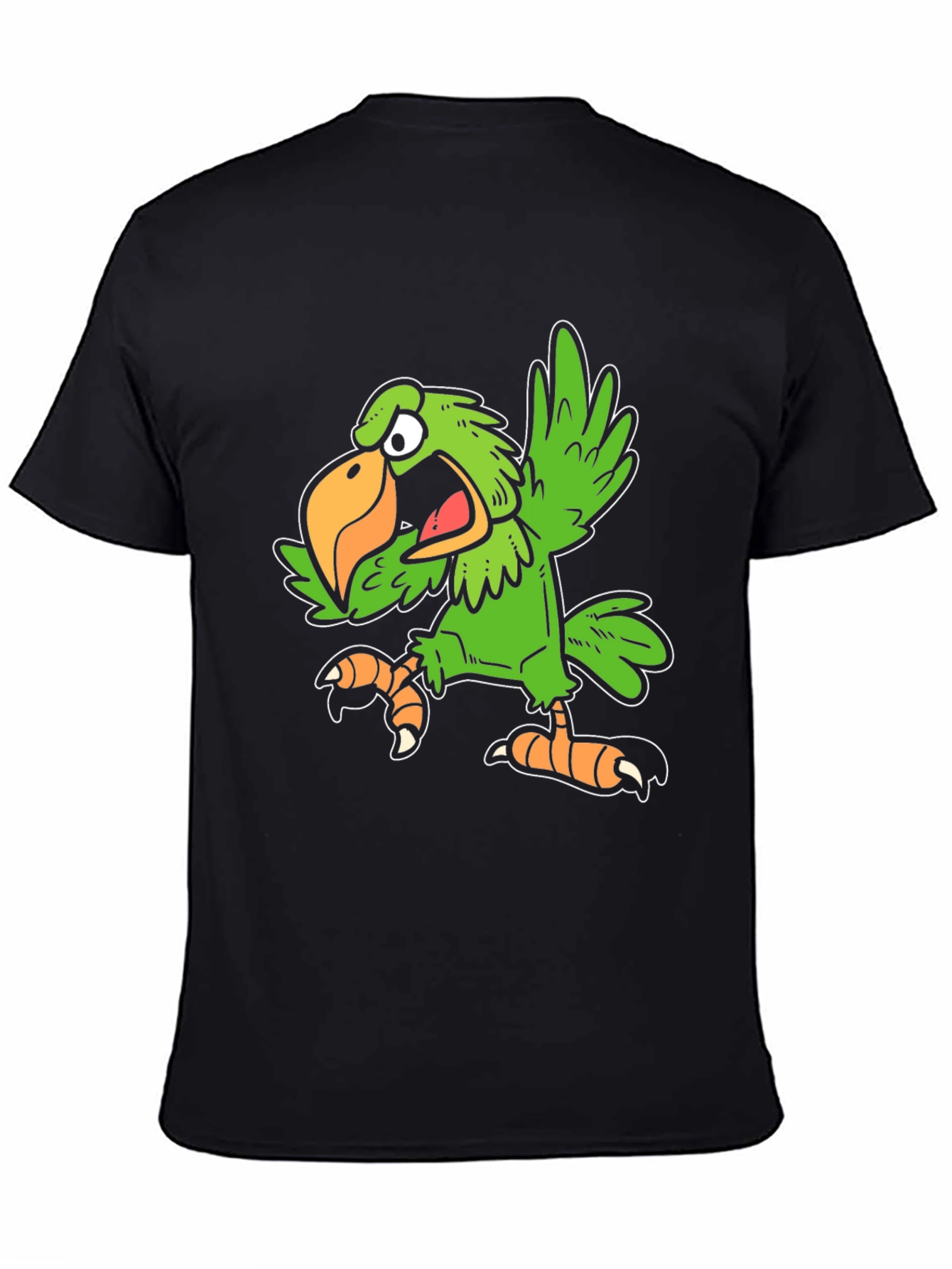 Funny Parrot Graphic Tee - Black Unisex T-Shirt