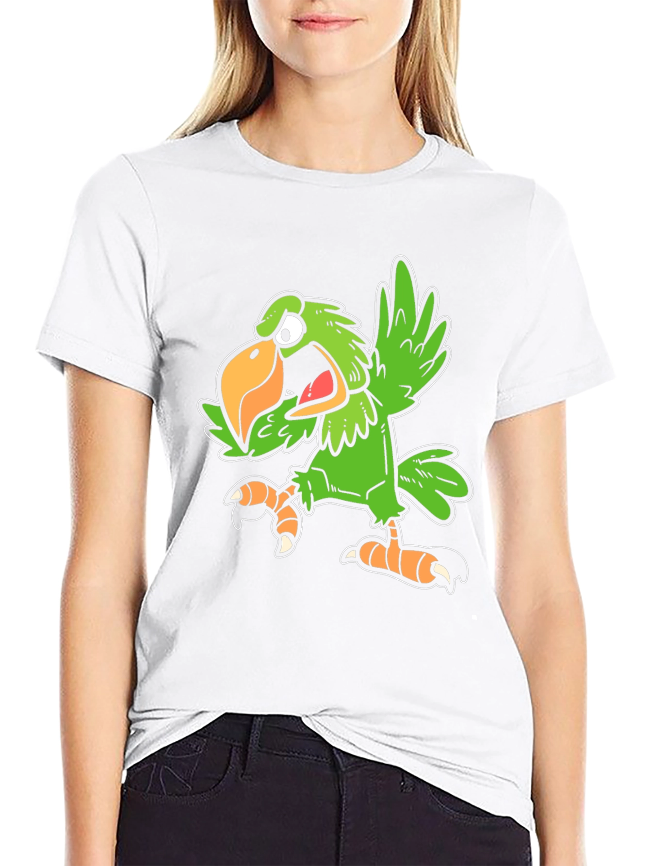 Funny Parrot Graphic Tee - Black Unisex T-Shirt