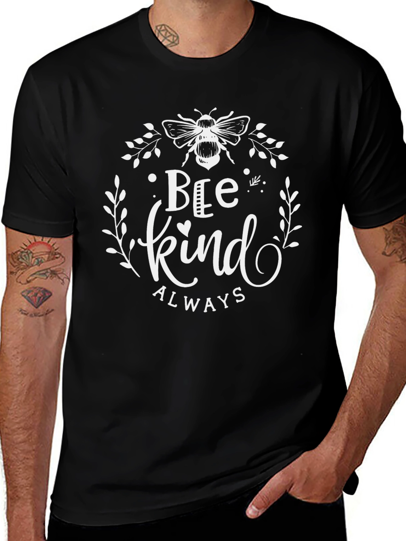 Bee Kind Always Black Graphic Tee
